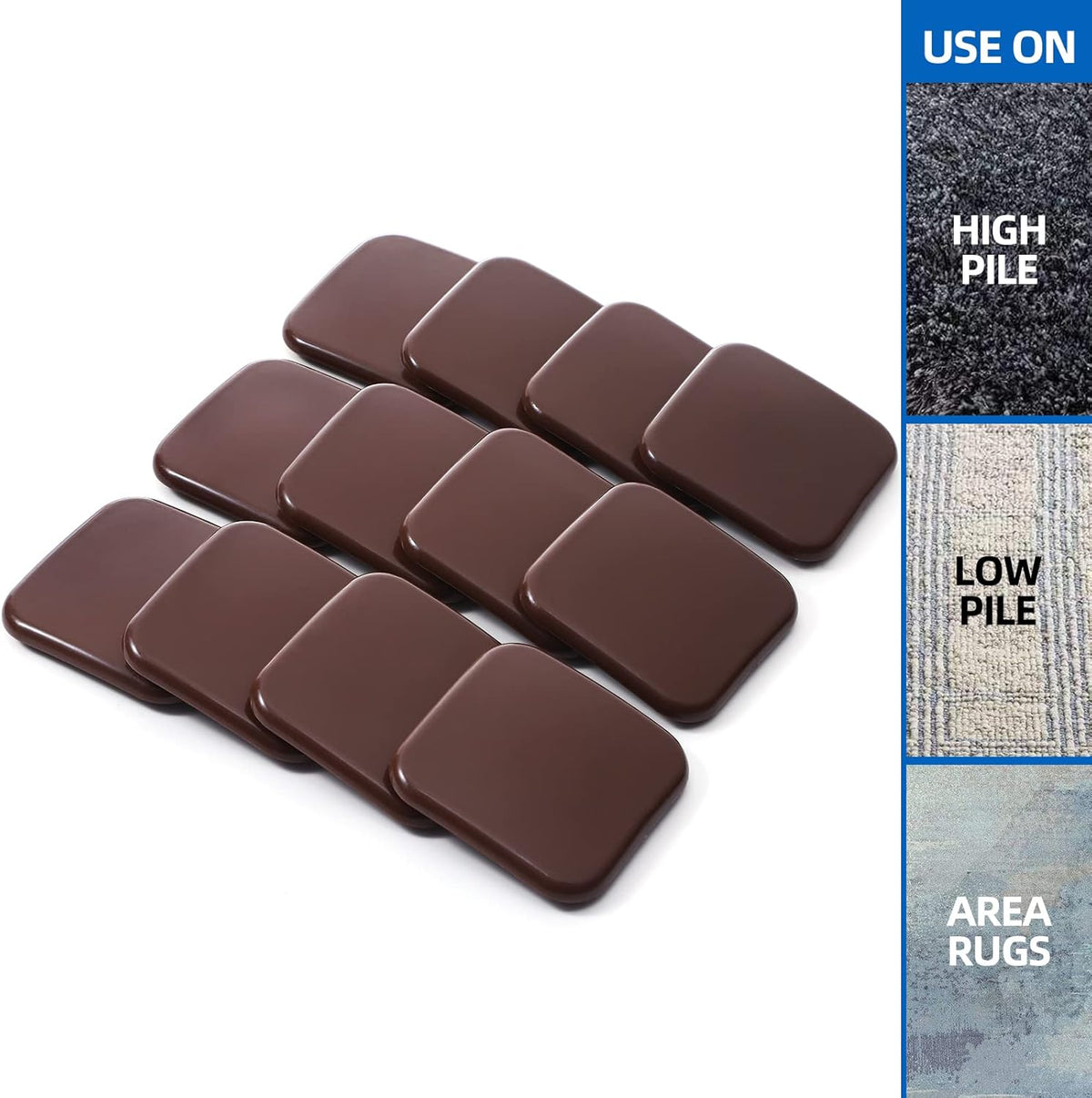 Square Furniture Sliders for Carpet, 24pcs 3 inch Heavy Duty Furniture Moving Pads, Reusable