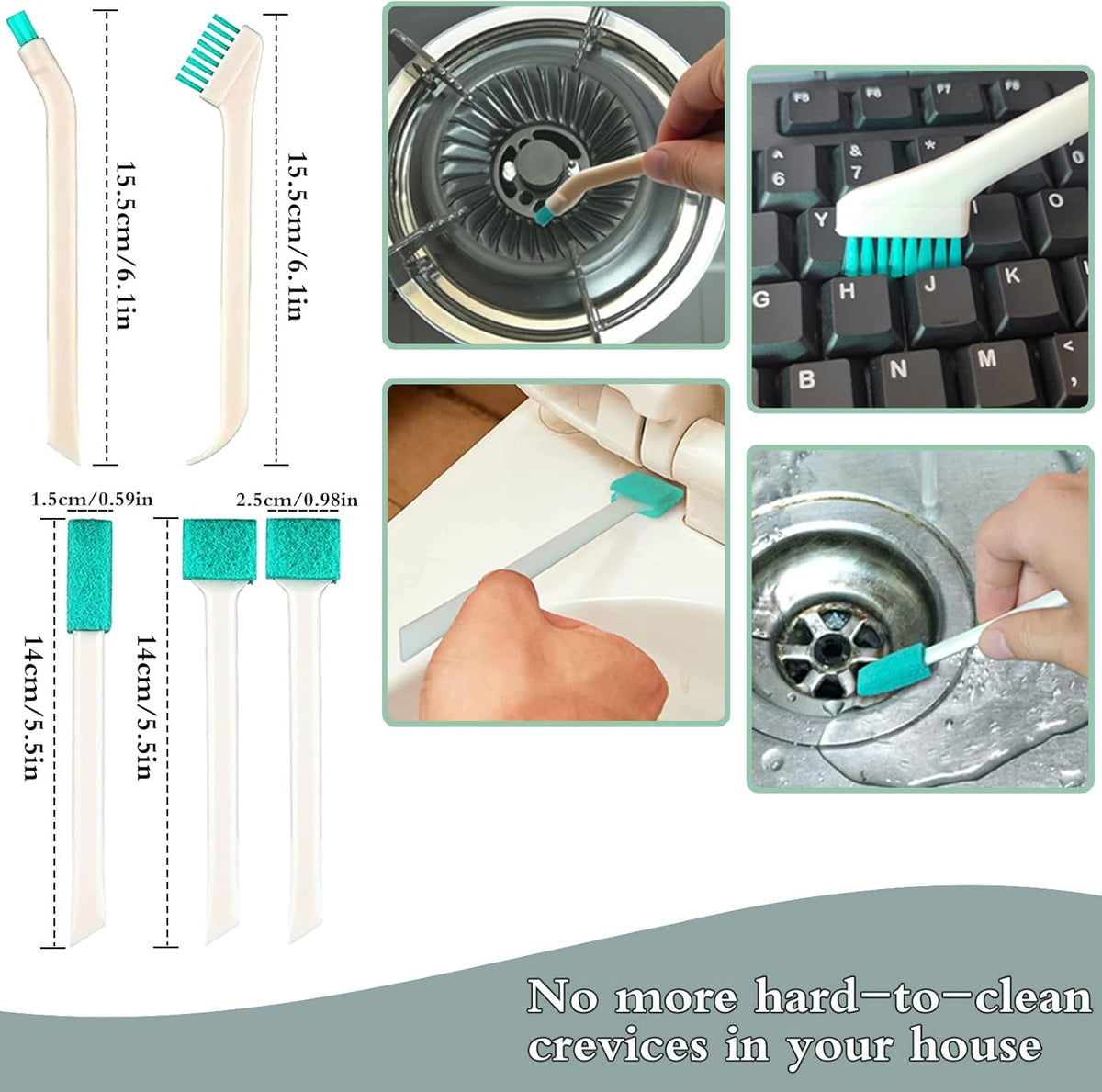 18 Pcs Small Household Cleaning Brushes by ELEMGULY,Deep Detail Crevice Brush Set for Hole, Gap