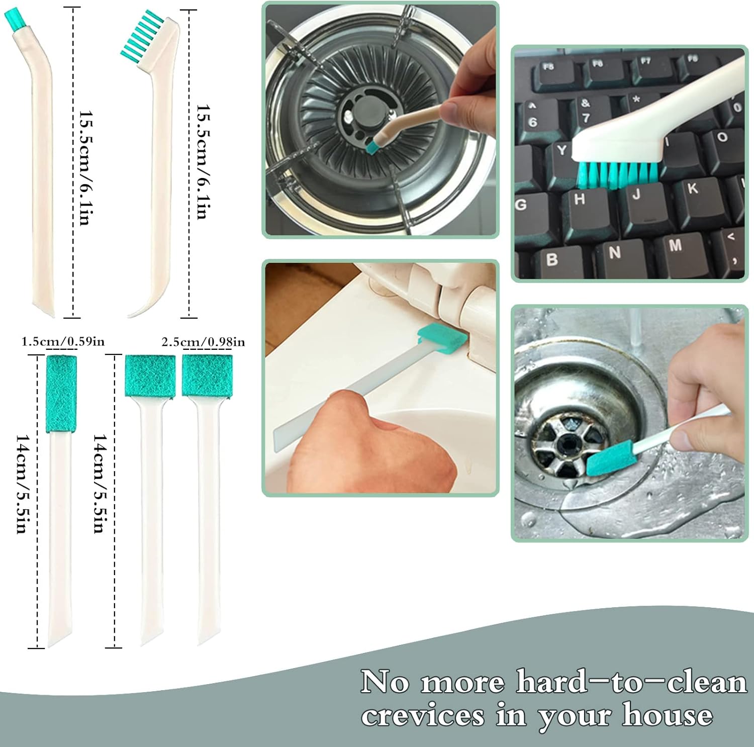 18 Pcs Small Household Cleaning Brushes by ELEMGULY,Deep Detail Crevice Brush Set for Hole, Gap