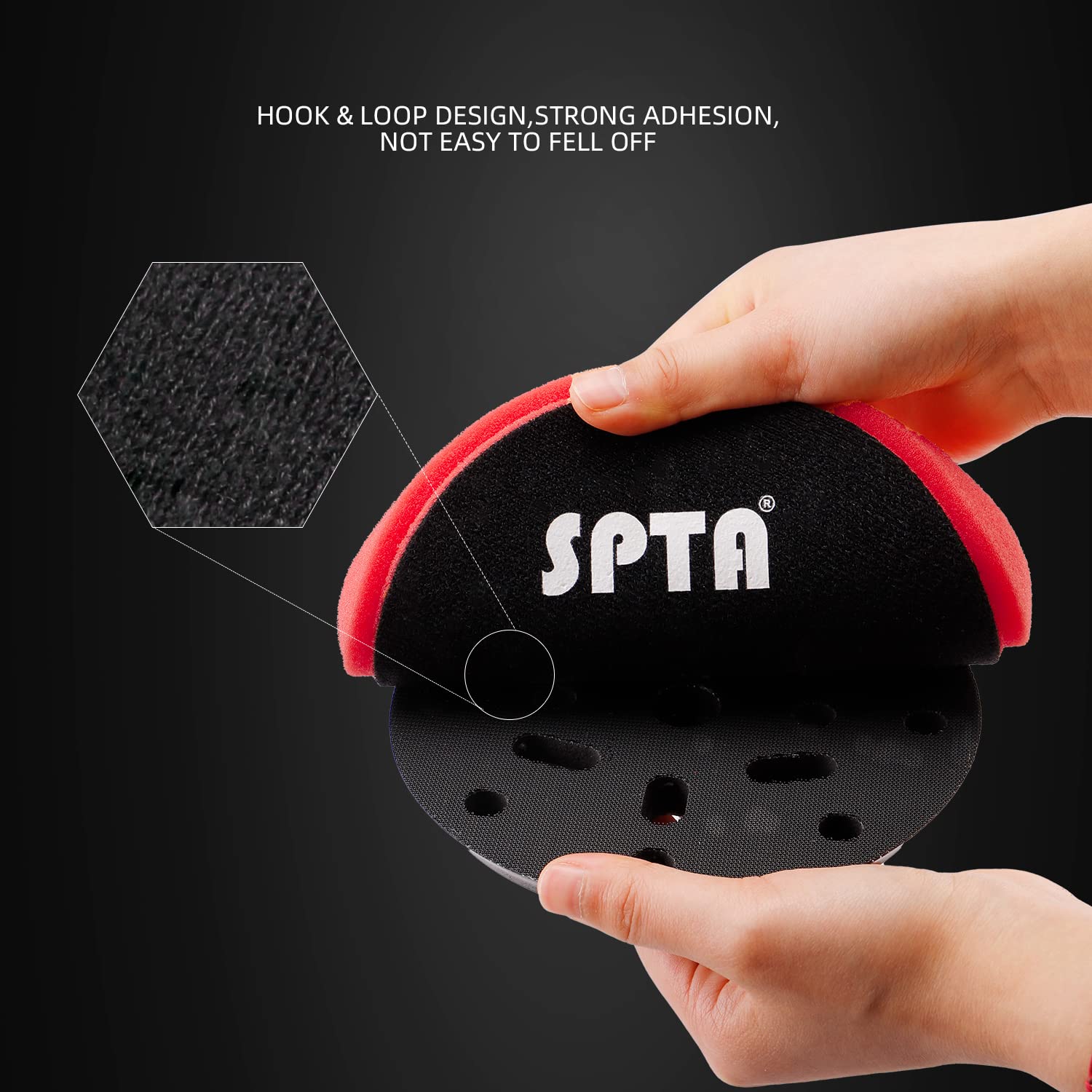 Red Finish Polishing Pads, Buffing Pads, SPTA 1Pcs 5.5 Inch Face for 5 Inch 125mm Backing Plate
