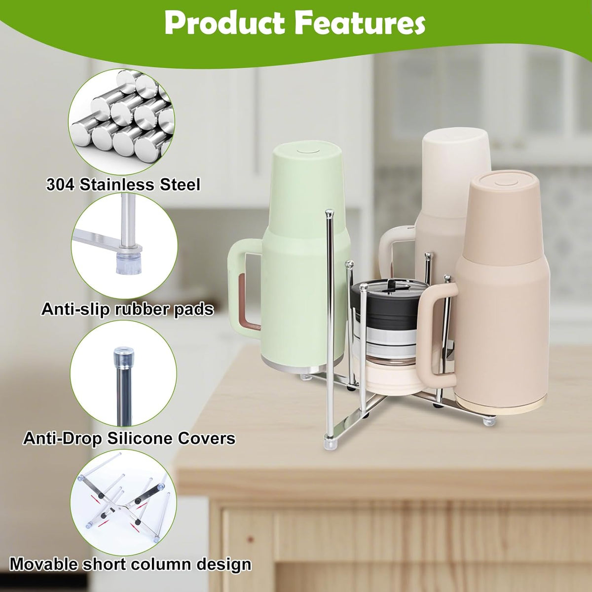 Plastic Bag Drying Holder, Bottle Drying Rack, Multifunctional Kitchen Grocery Bag Stand