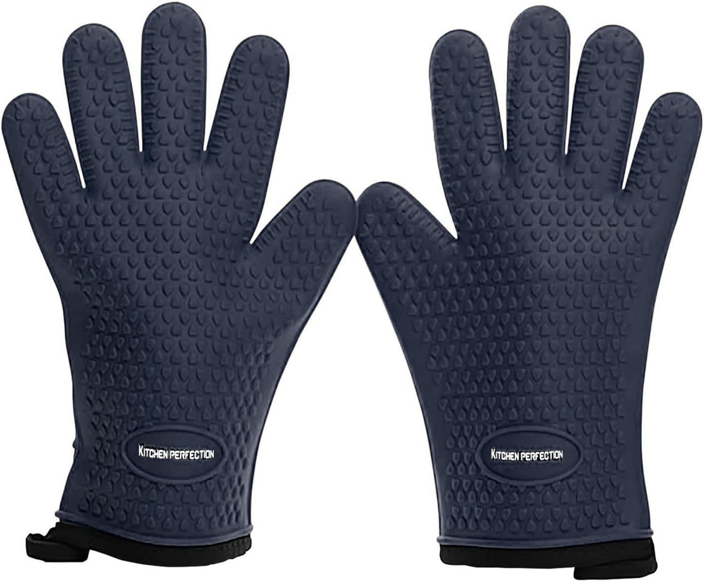 KITCHEN PERFECTION XL Silicone Smoker Oven Gloves-Extreme Heat Resistant BBQ Gloves-Handle Hot Food