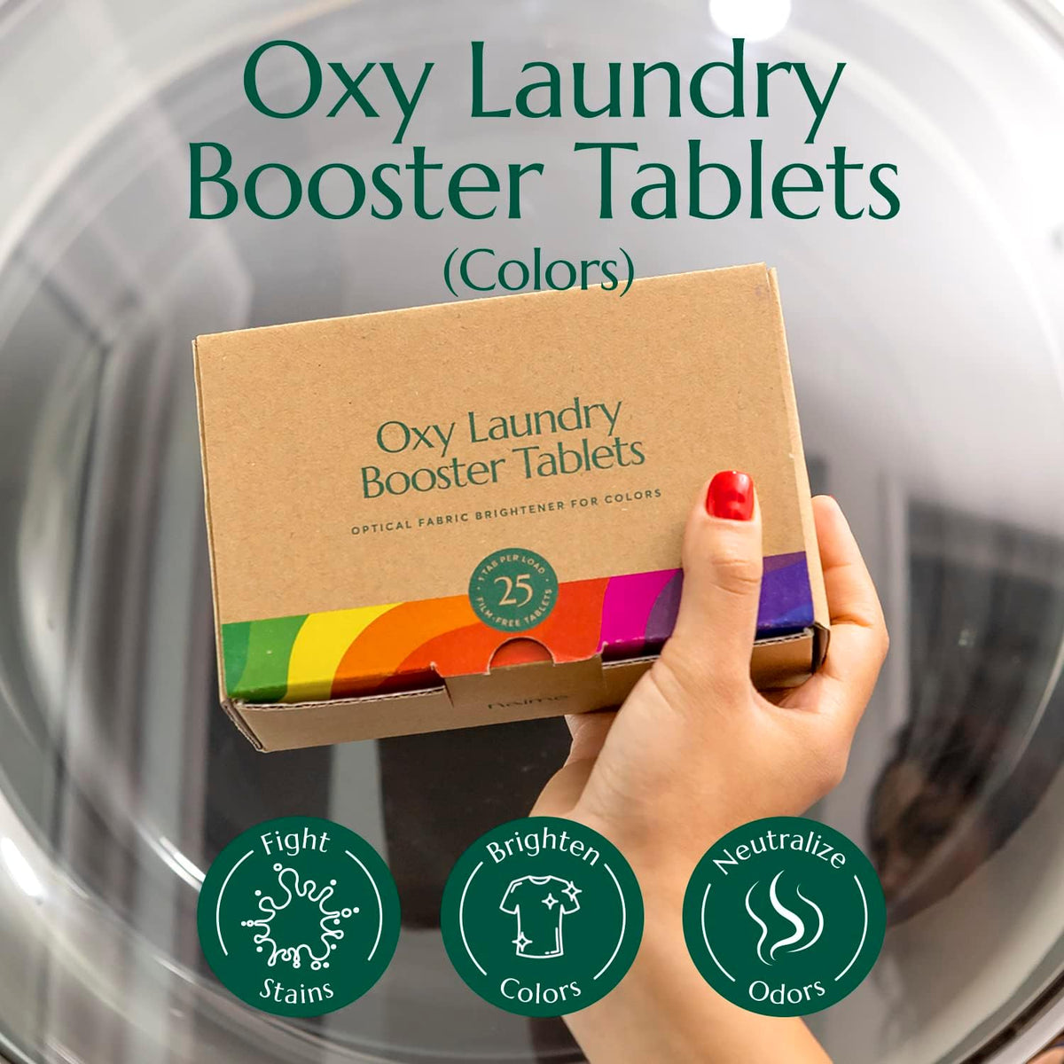 Cleanomic - Oxy Laundry Booster Tablets (Color) - Oxy Cleaner Laundry Stain Remover, Color Safe