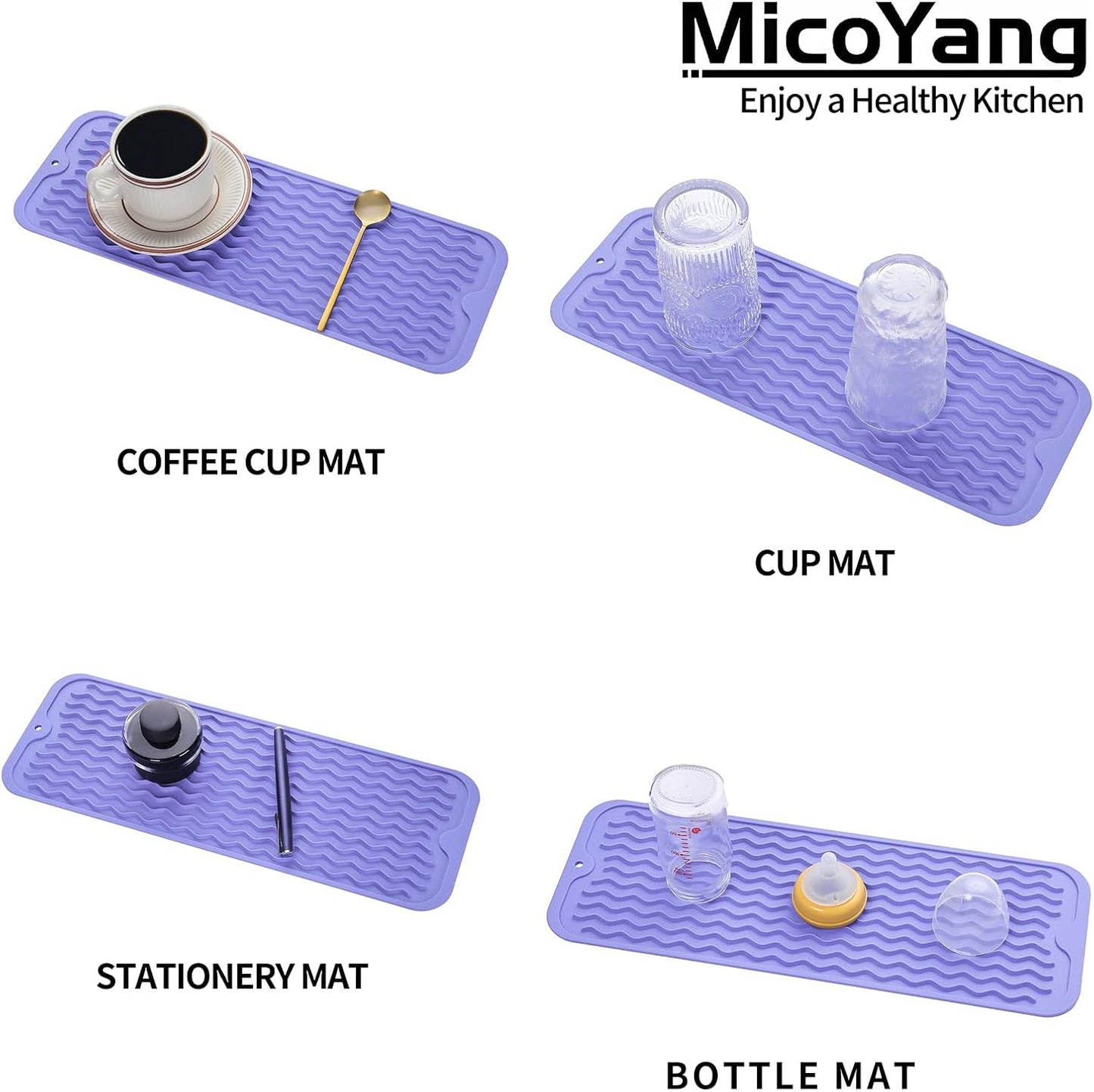Silicone Dish Drying Mat for Multiple Usage,Easy clean,Eco-friendly,Heat-resistant Silicone Mat for