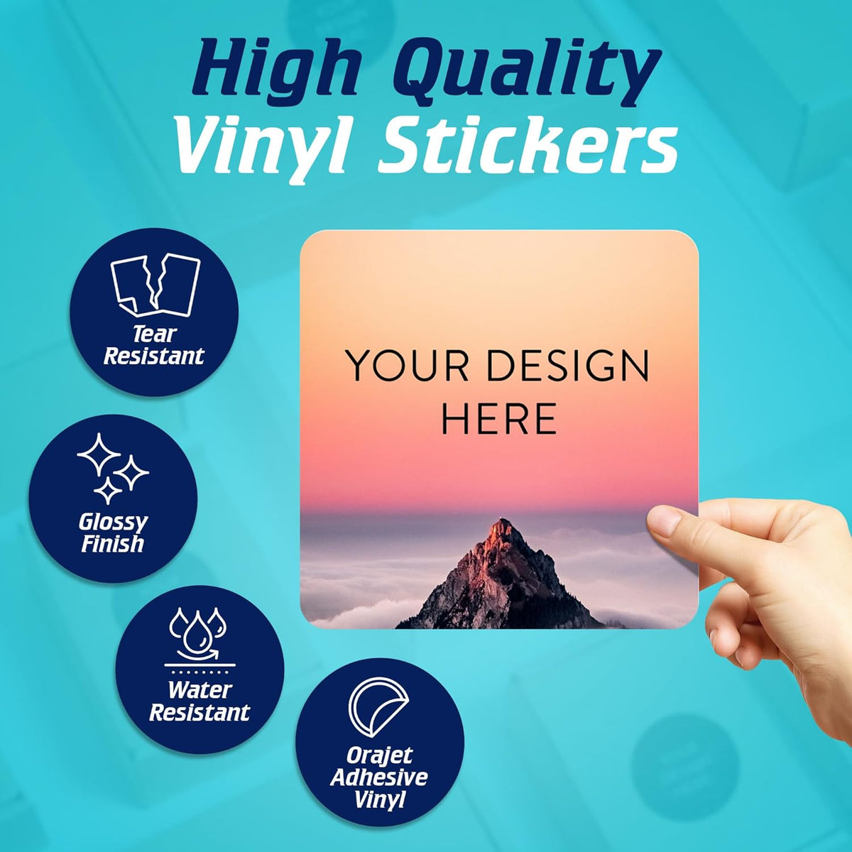 100 Custom Vinyl Stickers - Upload Your own Image, Text, Design, Logo - Personalized Logo Labels