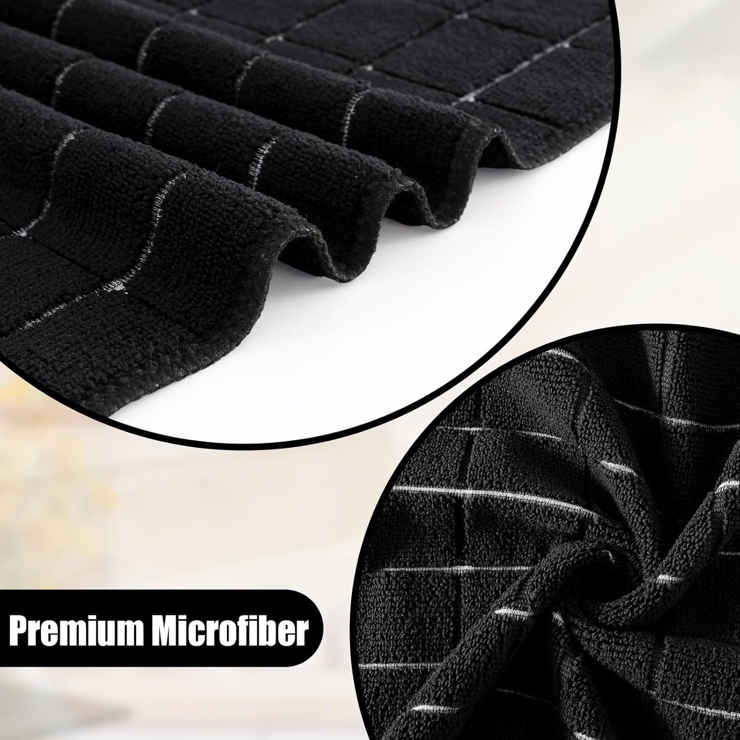 Homaxy Microfiber Kitchen Towels and Dishcloths Set, 12 Pack Soft and Absorbent Dish Hand Towels