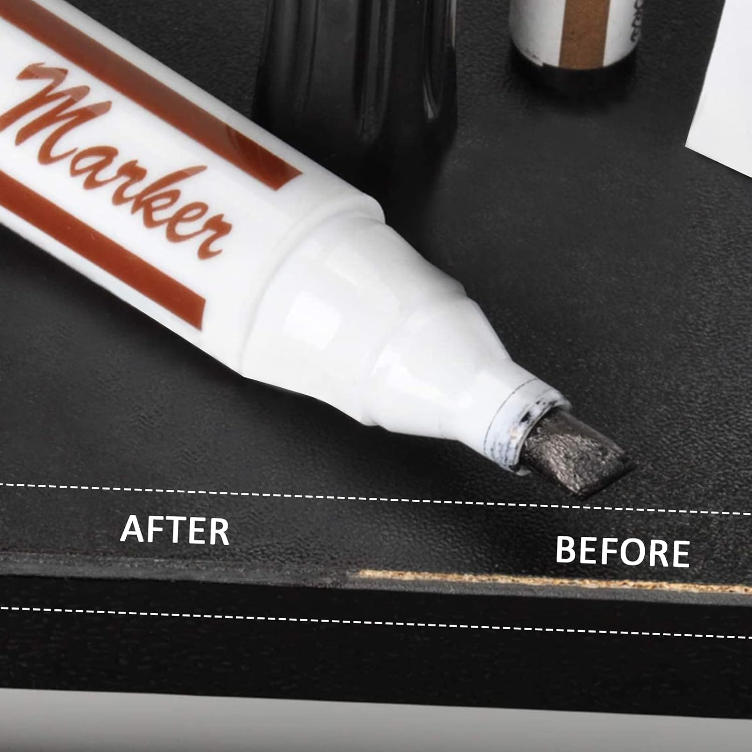 Furniture Repair kit, Wood Scratch Cover Markers*6 and Wax Filler Sticks*6 with Sharpener- 13Pack