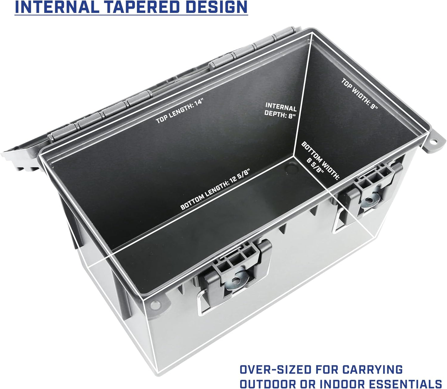 Sheffield 12766 XL Storage Bins With Lids, 4-Pack Stackable Storage Bins, Made in USA, Lockable and