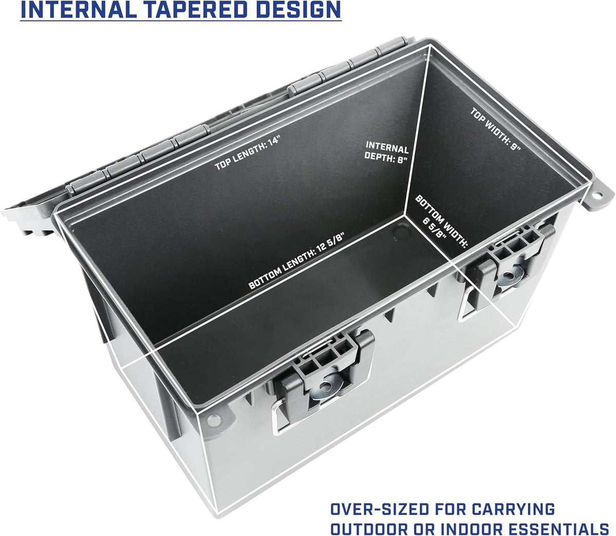 Sheffield 12775 XL Storage Bins With Lids, 2-Pack Stackable Storage Bins, Made in USA, Lockable and