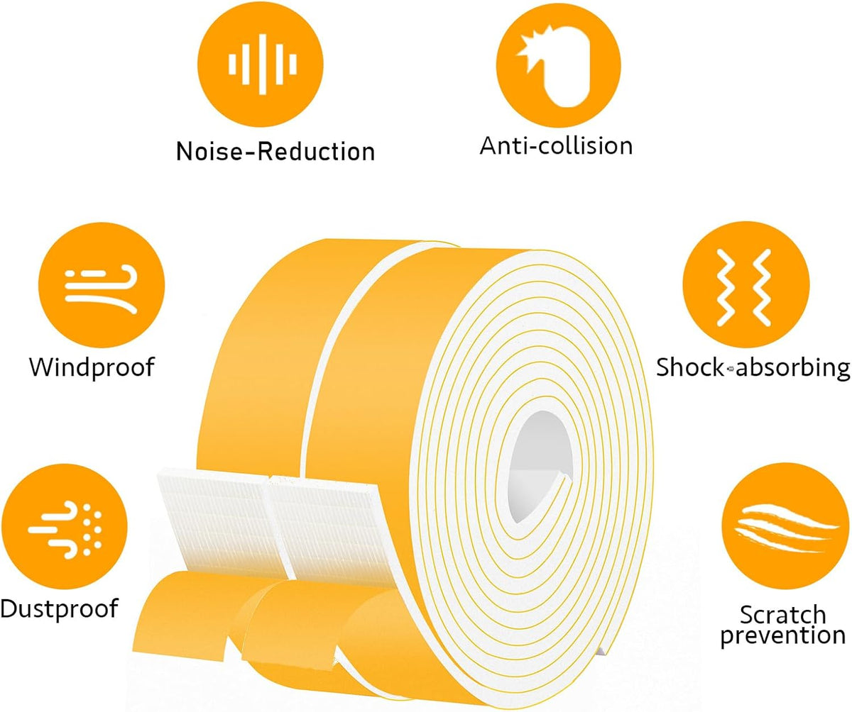 Strong Adhesive Foam Insulation Tape Self Adhesive, Closed Cell Weather Stripping for Doors and