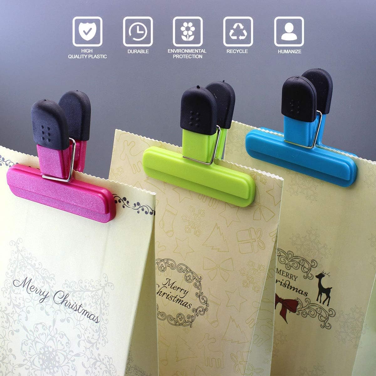Large Chip Clips Food Clips Bag Sealing Clips with Good Grips Plastic Heavy Duty Air Tight Seal