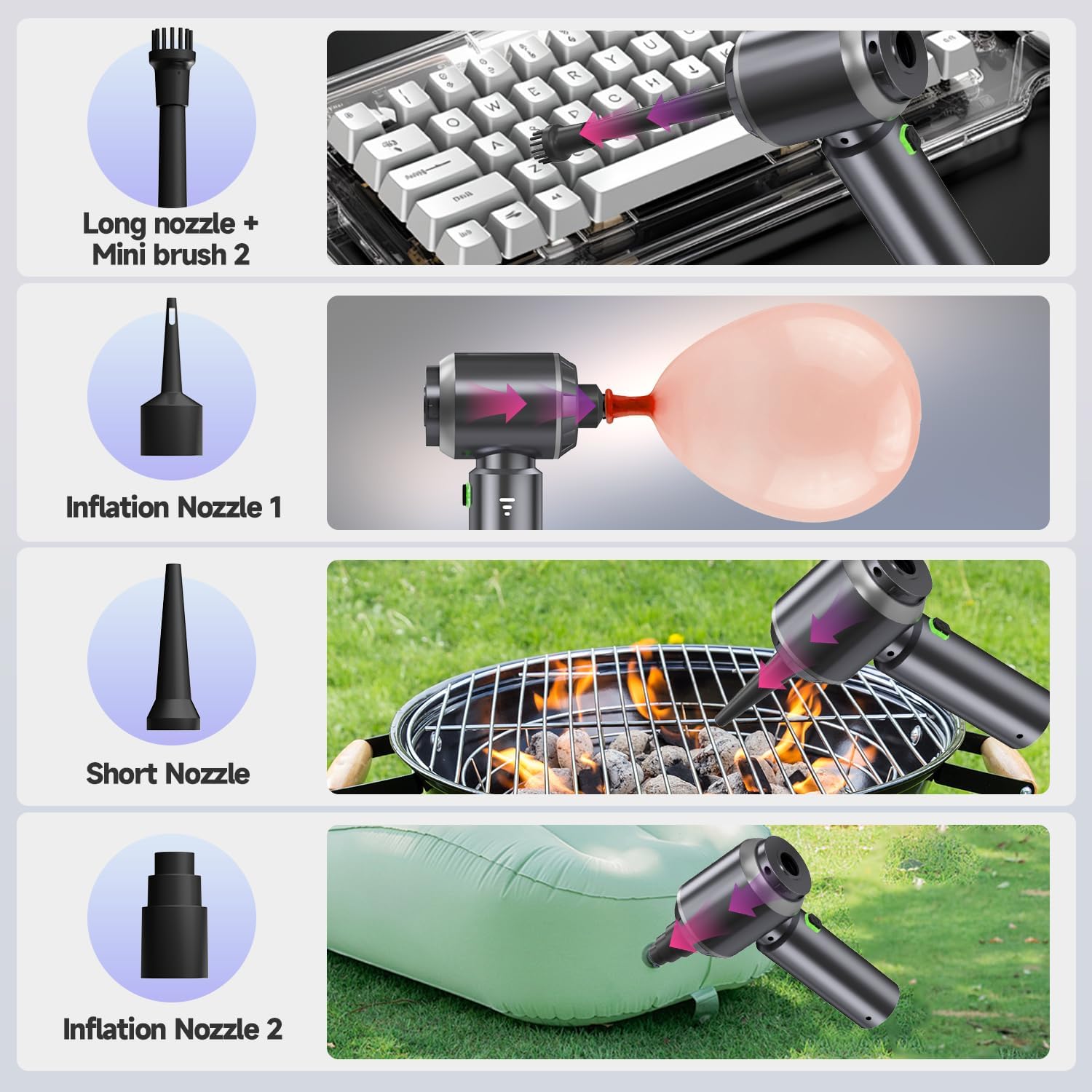 Car Vacuum Portable Cordless, Small Handheld Vacuum Cleaner with 24000PA High Power Suction, Mini