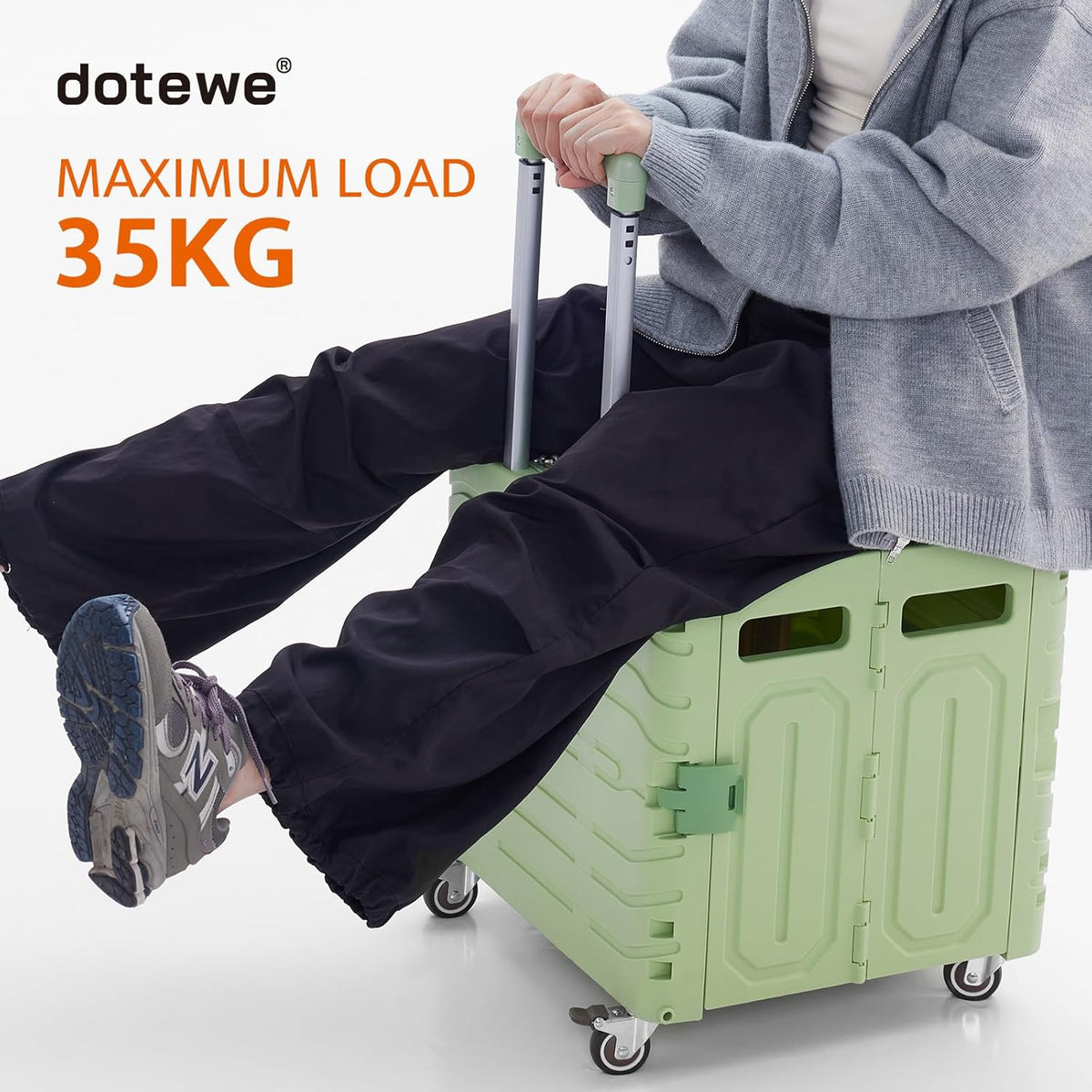 Folding Utility Cart Portable Rolling Crate Handcart Foldable Shopping Trolley Collapsible, with