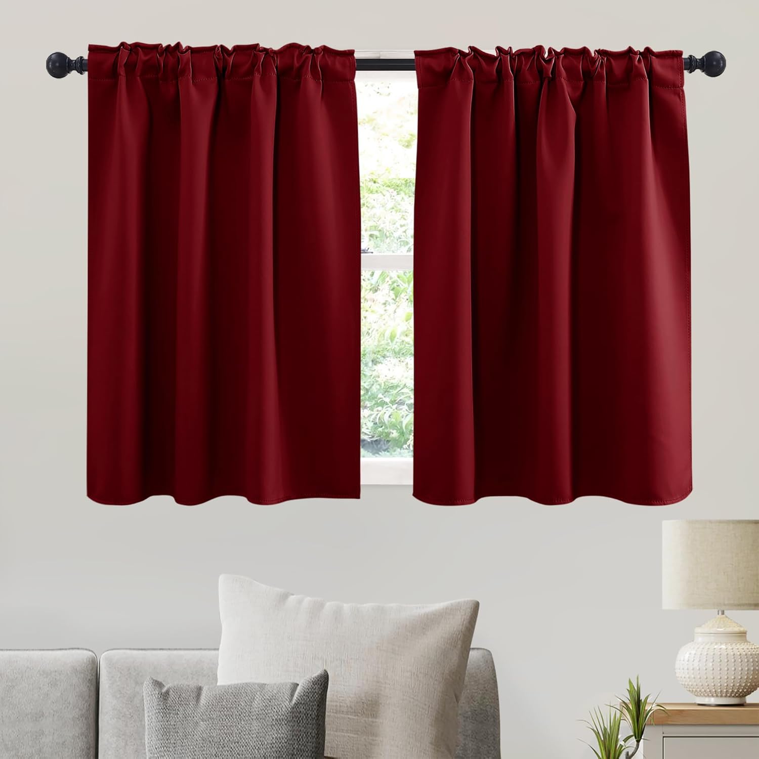 RYB HOME Small Window Curtains Blackout, Privacy Thermal Insulating Drapes for Bedroom Bathroom