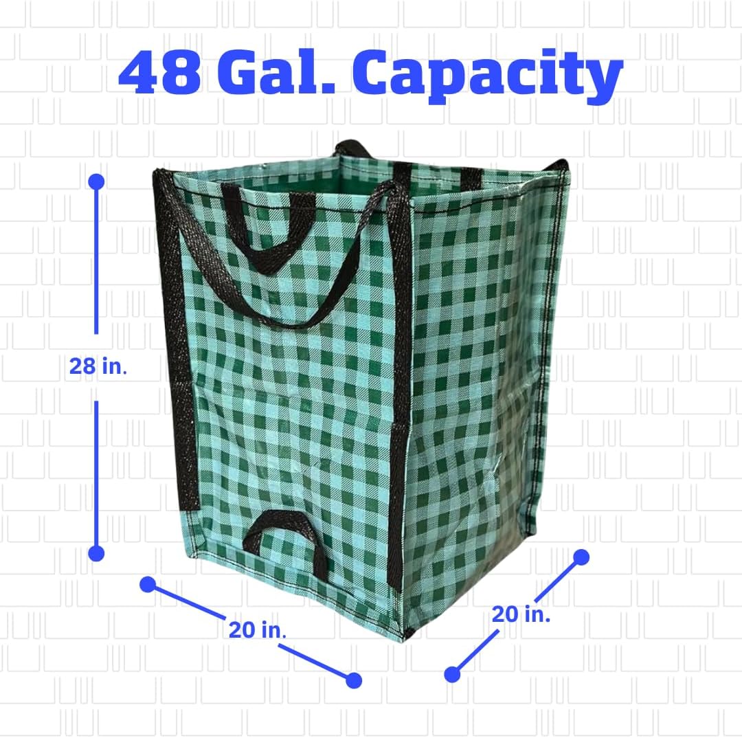 DURASACK Heavy Duty Home and Yard Bags 48-Gallon Reusable Self-Standing Lawn and Leaf Bags Garbage
