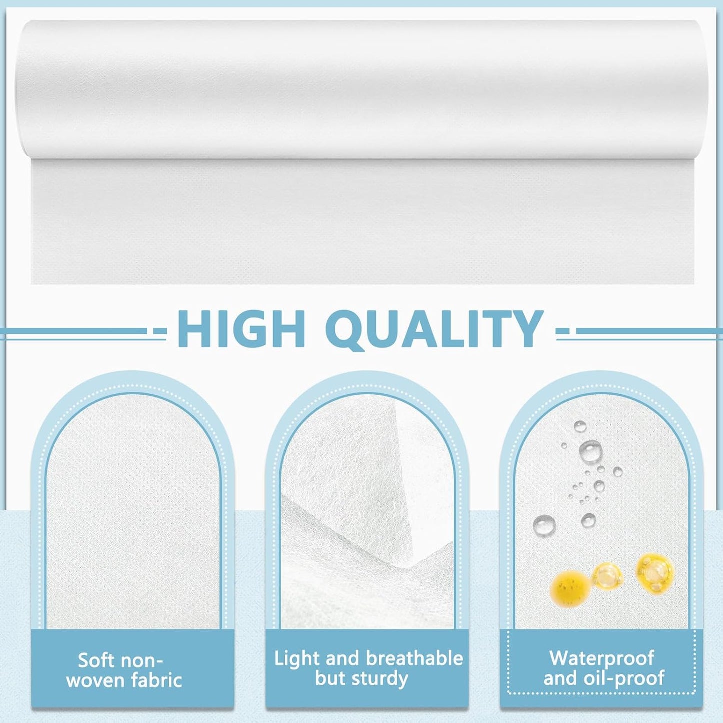 Tudomro 2 Roll Disposable Non Woven Bed Sheets 24 x 71 Inch Massage Table Paper Covers Non Woven