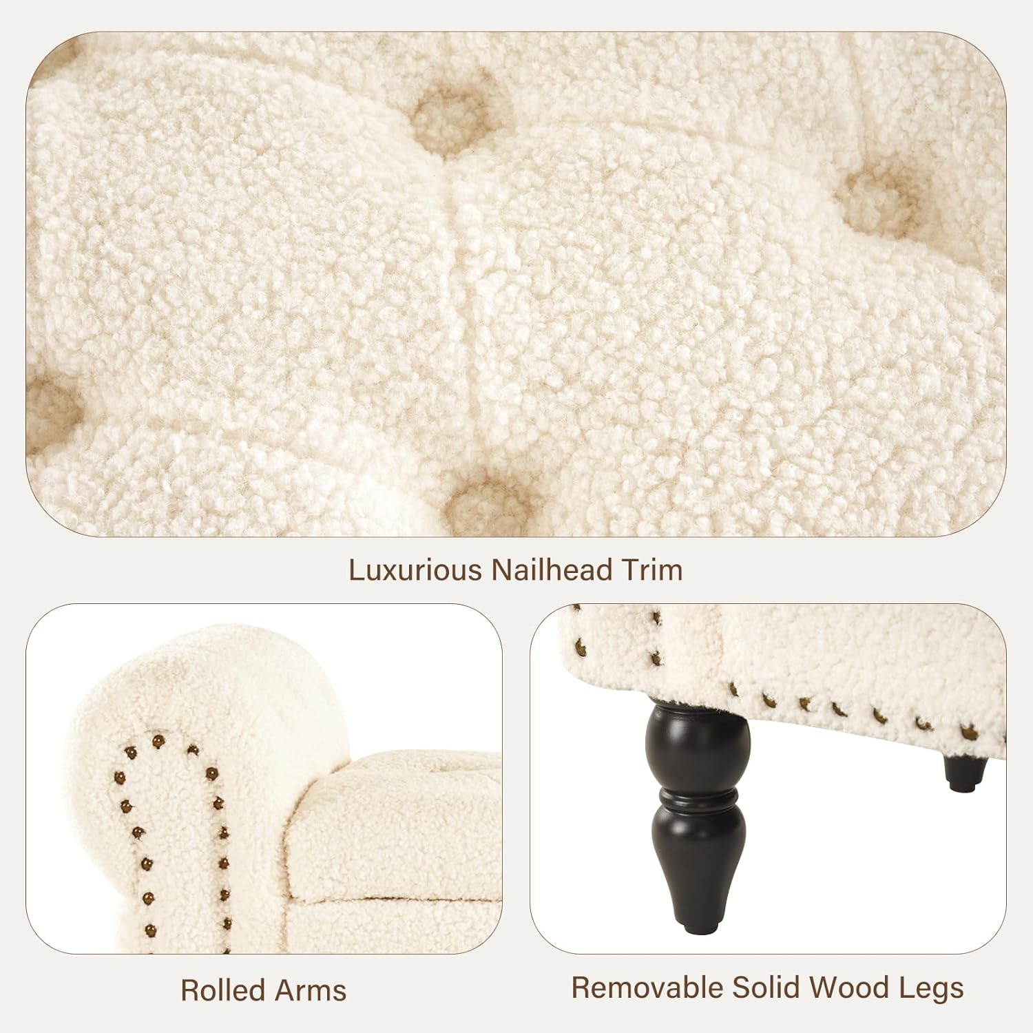 Furnimart Storage Ottoman Bench for Queen Size Bed, Faux Fur Upholstered Storage Bench Accent Bench