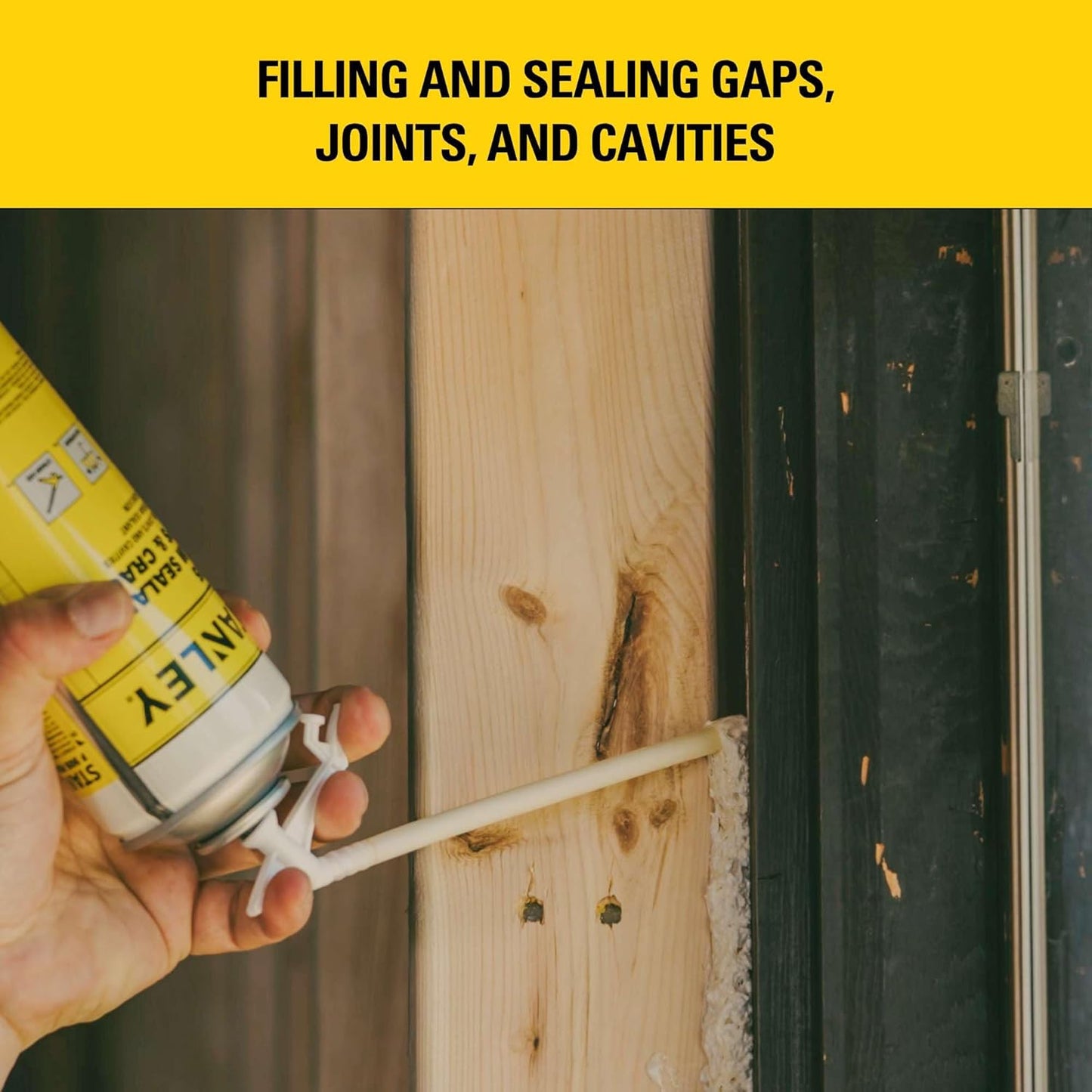 Stanley F905 Gaps & Cracks Sealant (2x12 Oz.) – Polyurethane Spray Foam Insulation for Window &