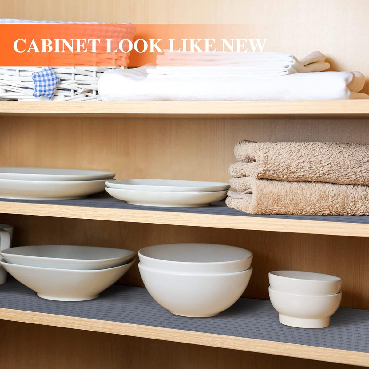 Shelf Liners for Kitchen Cabinets, 24Inch x 20Ft, Non Adhesive Shelf Liner, Non-Slip Kitchen Drawer