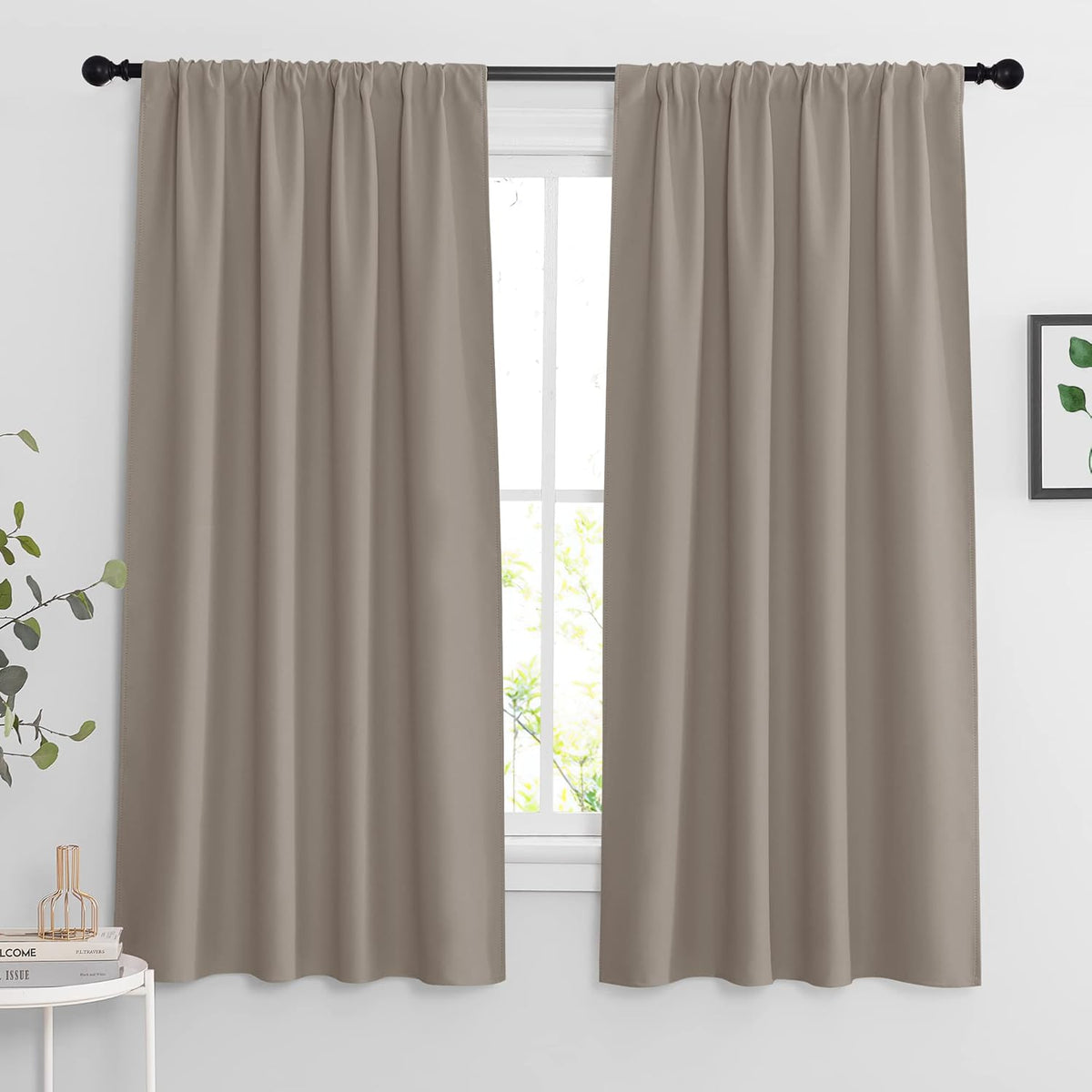 RYB HOME Room Darkening Curtains for Bedroom, Thick Durable Privacy Window Shades, Rod Pocket
