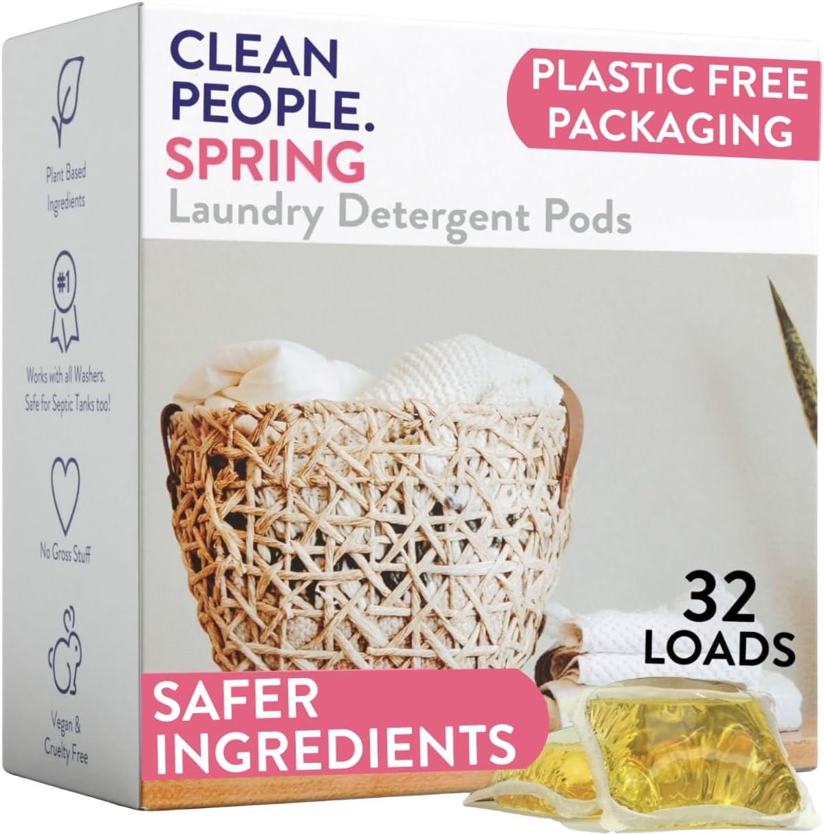 The Clean People Laundry Detergent Pods - Hypoallergenic Laundry Pods - Ultra Concentrated