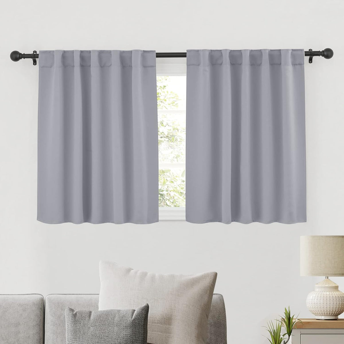 RYB HOME Bathroom Curtains Blackout - Thermal Insulating Privacy Small Window Curtains Short for