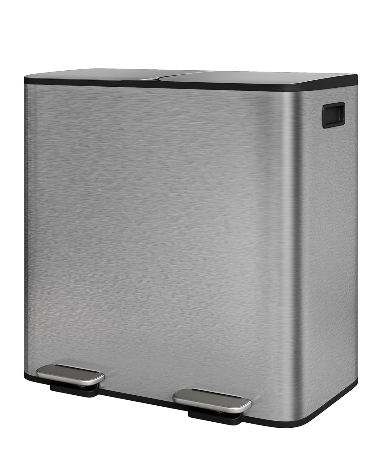 GarveeHome 2 x 10.6 Gallon Stainless Steel Double Trash Can with Lid for Kitchen, Large Dual Trash