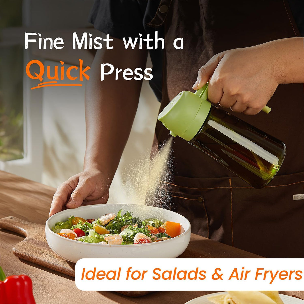 TrendPlain - Original 16oz/470ml Olive Oil Dispenser Bottle for Kitchen Gadgets and Air Fryer
