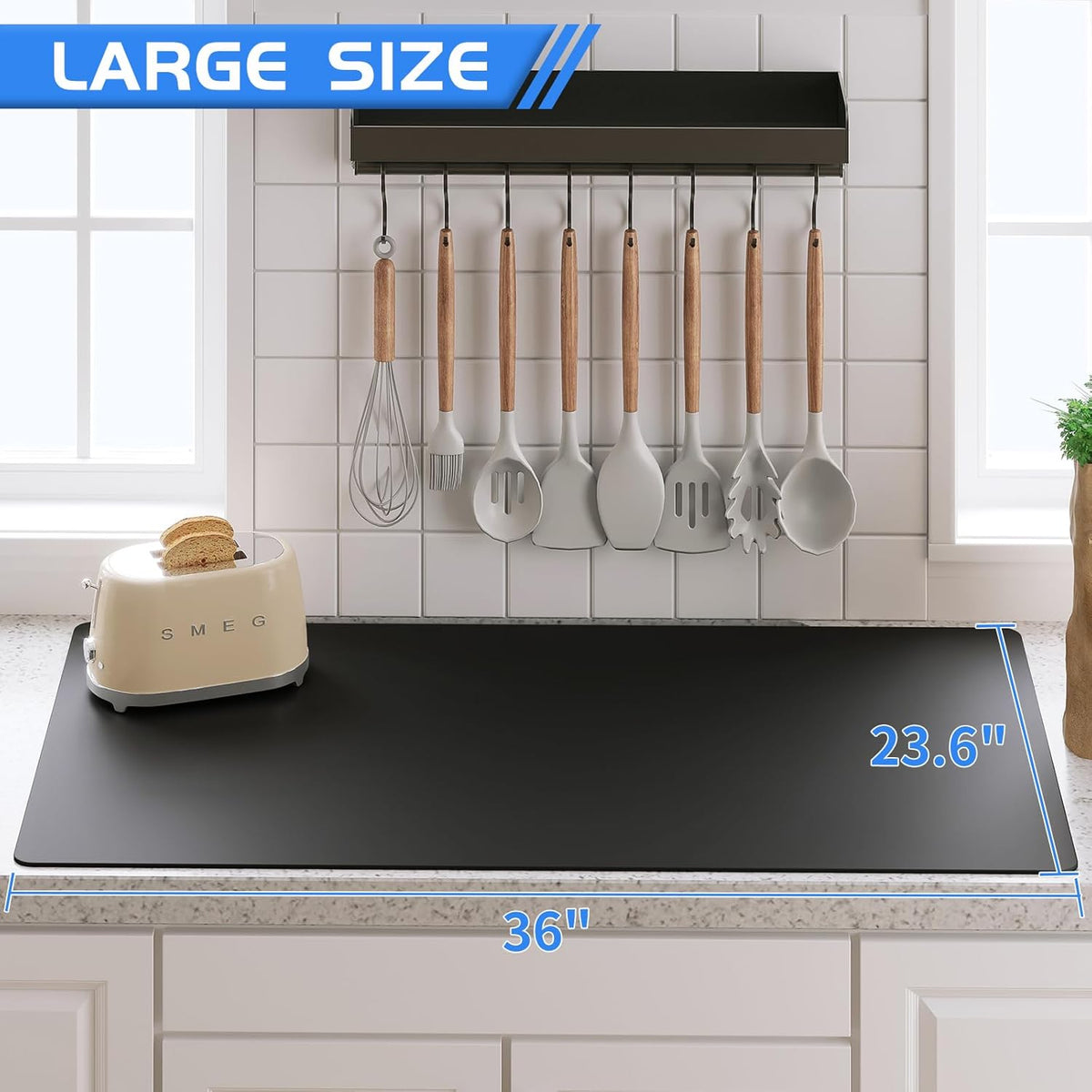 Warome Silicone Mat,36"x 23.6" Heat Resistant Mats for Countertop Protector,Nonstick Silicone Craft