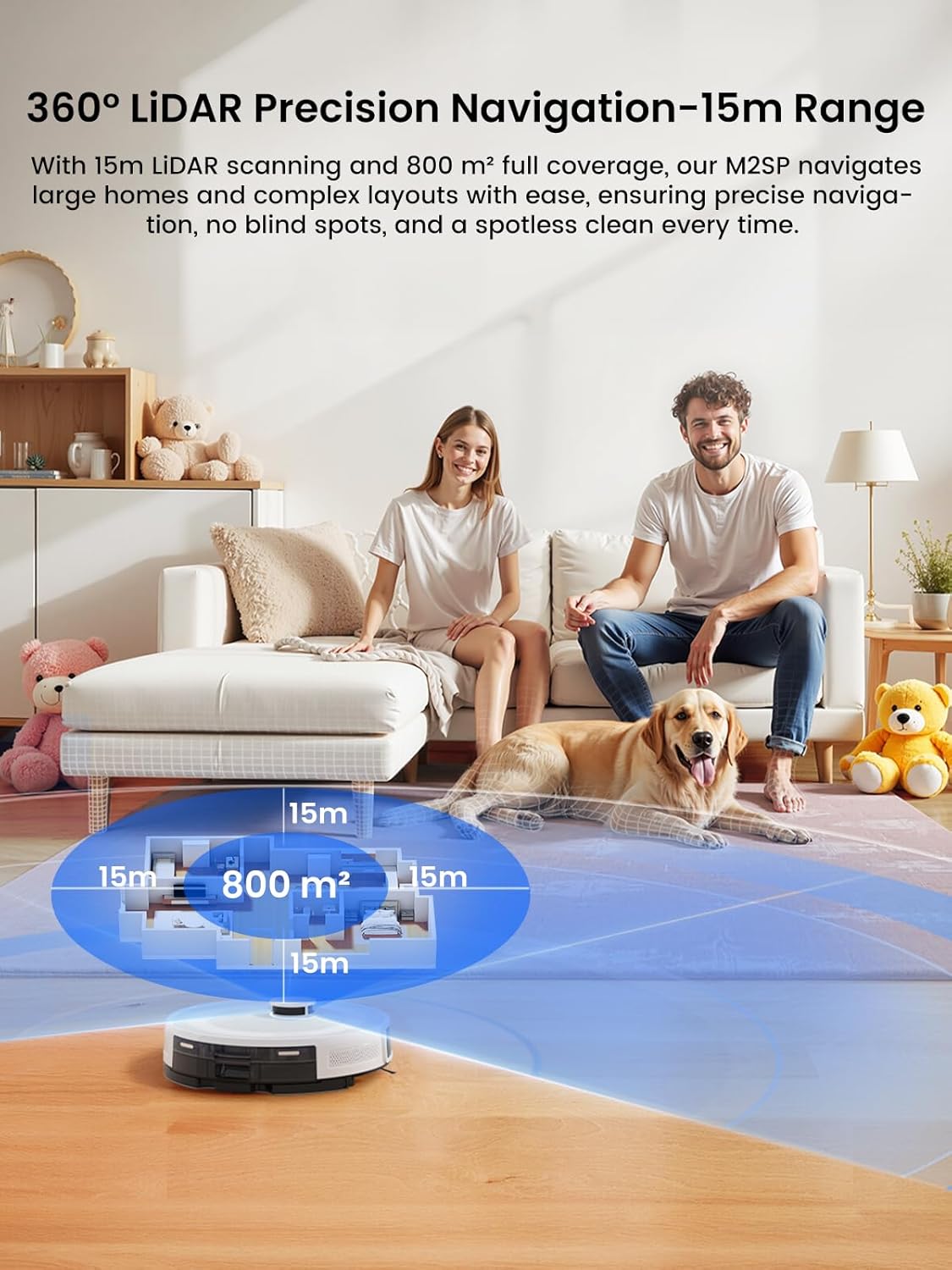 Lefant Robot Vacuum and Mop Combo, 8 Weeks Self-Emptying with Dual Dustbin Options, 6000Pa LiDAR