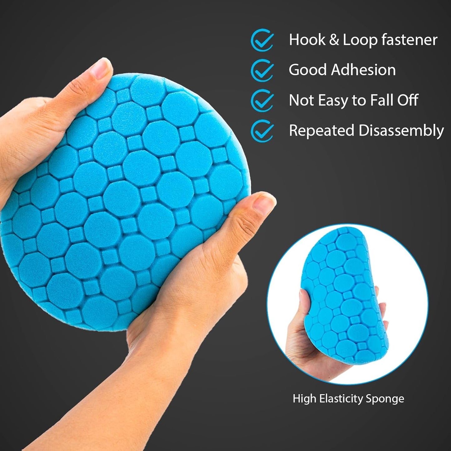 Buffing Polishing Pads, 5Pack 5.5 Inch Face for 5 Inch Backing Plate Compound Buffing Sponge Pads