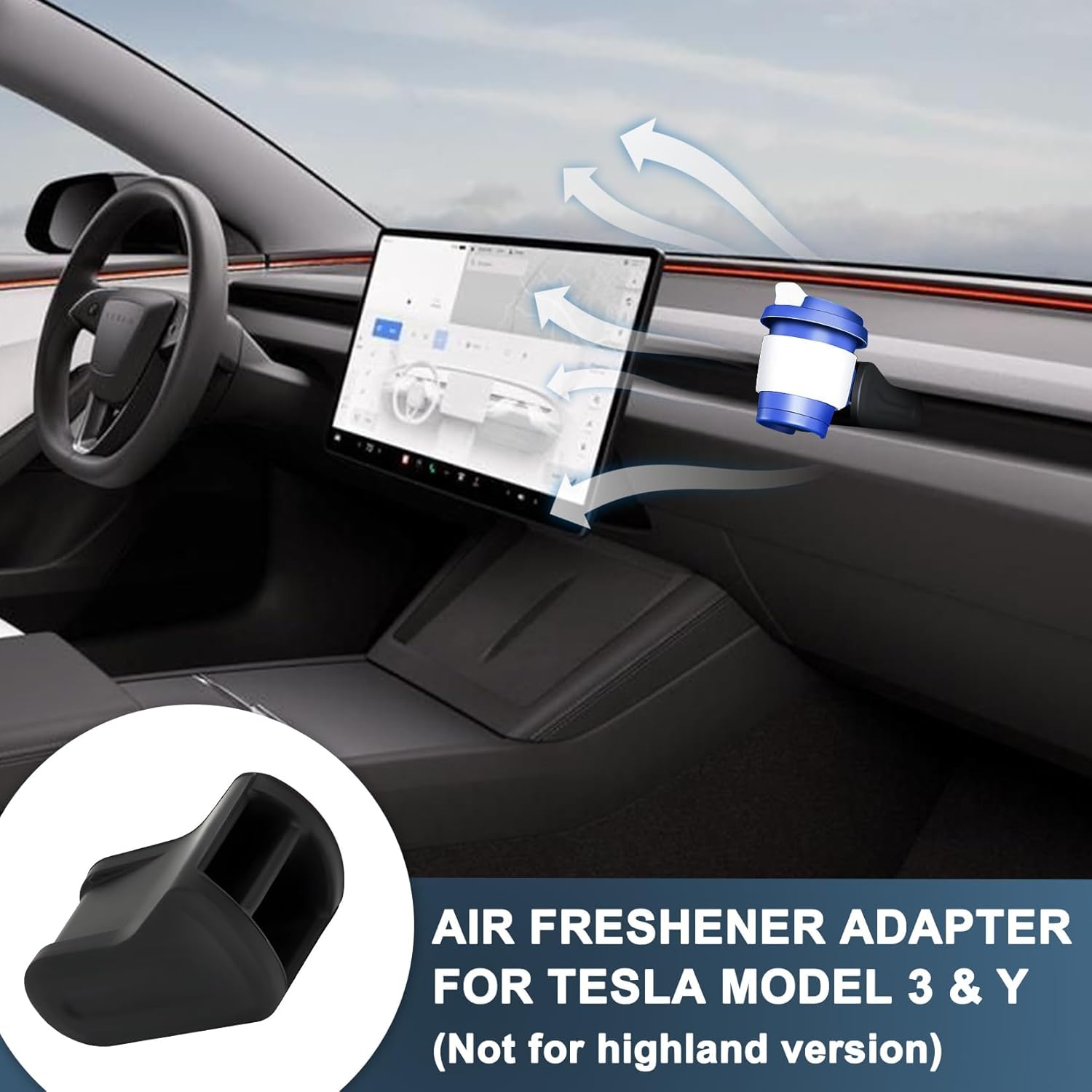 Psler 2 Pcs Air Freshener Adapter Compatible with Tesla Model 3 / Y 2017 2018 2019 2020 2021 2022