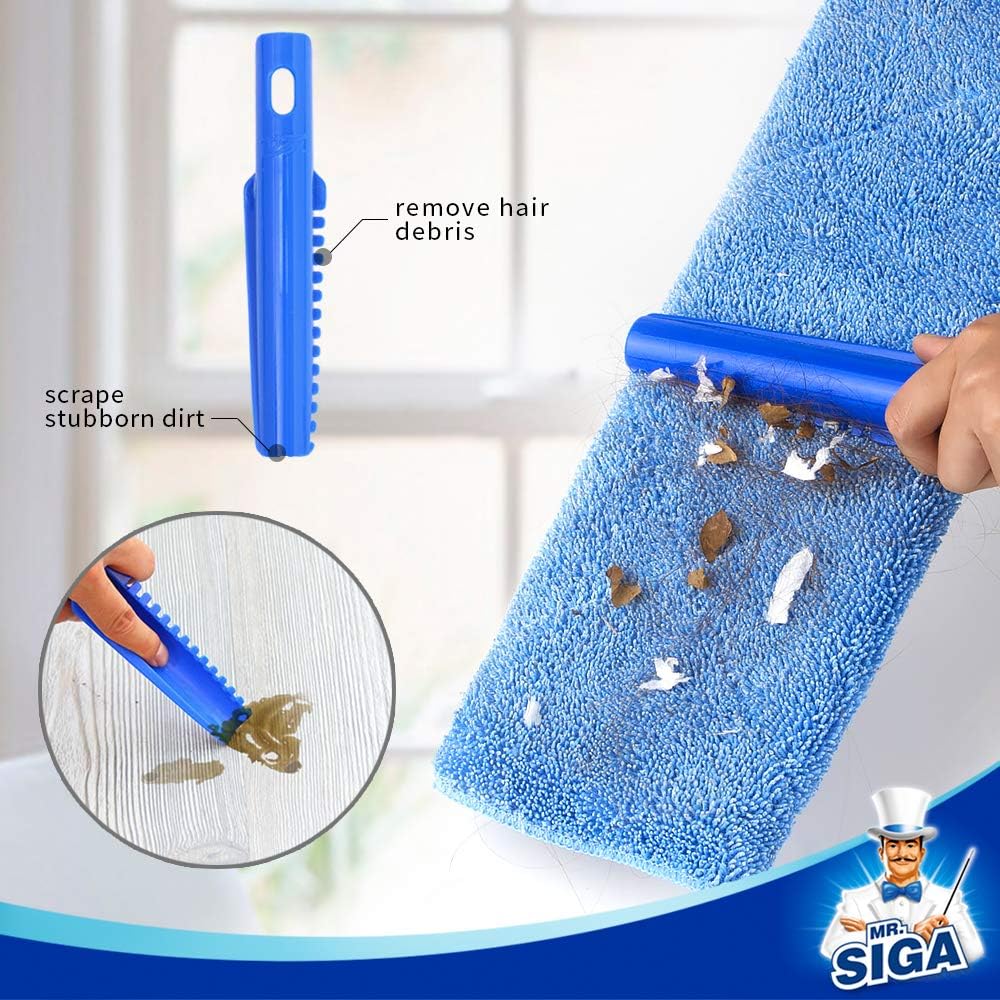 MR.SIGA Professional Microfiber Mop for Hardwood, Laminate, Tile Floor Cleaning, Stainless Steel