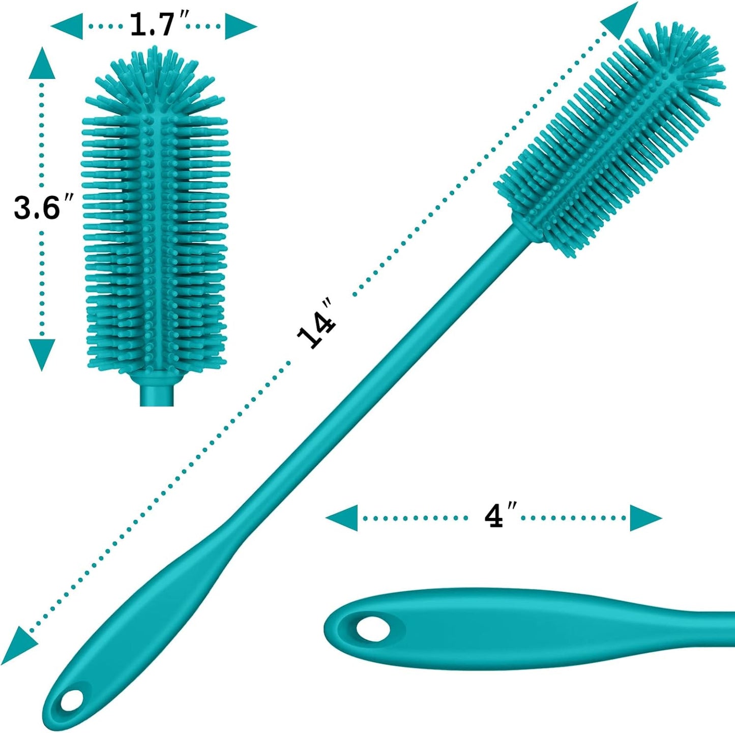 Silicone Bottle Brush, Water Bottle Cleaner Brush with Long Handle, Perfect for Cleaning Narrow