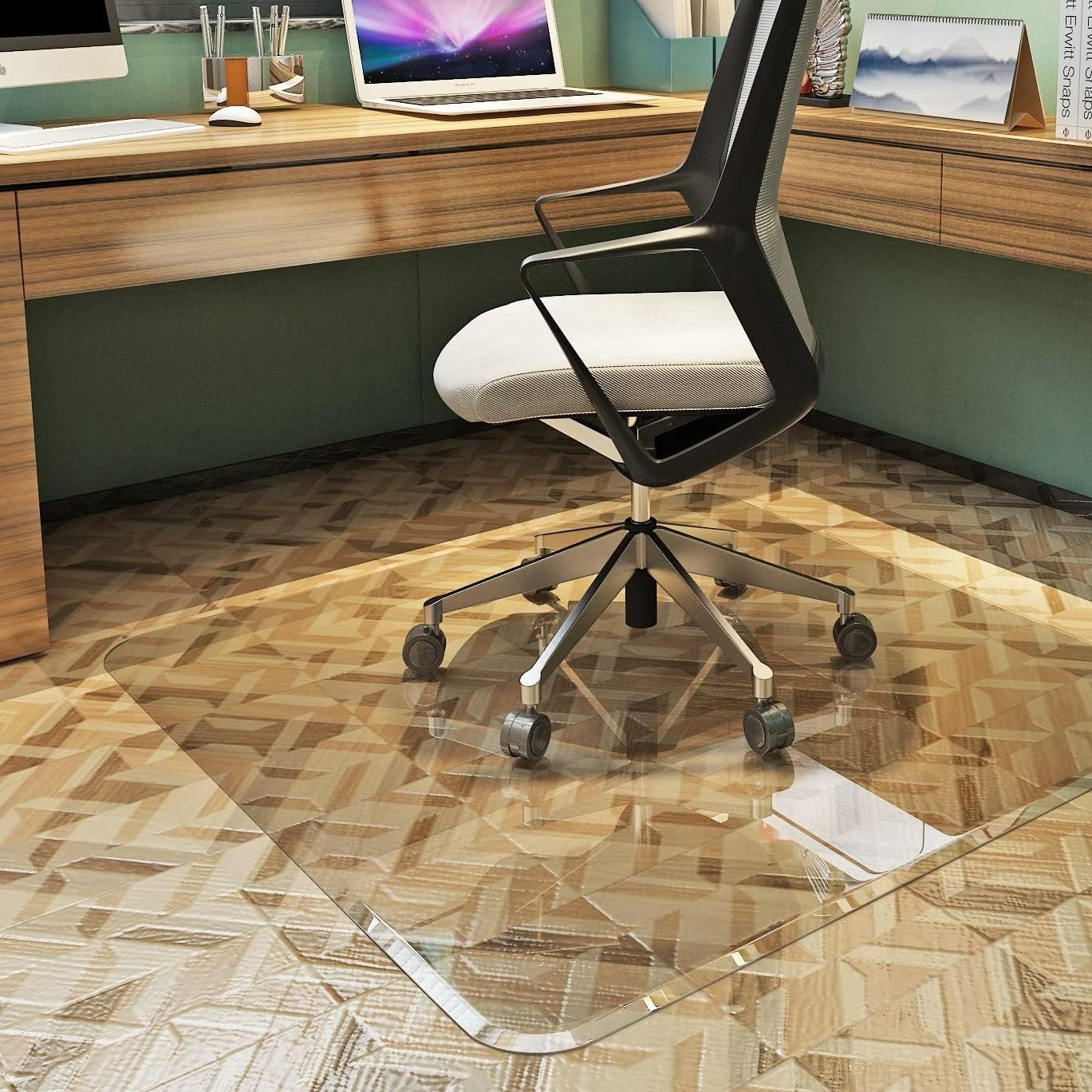 Exclusive Beveled Edge Glass Chair Mat for a Smooth Glide and Easy Roll On/Off by Clearly