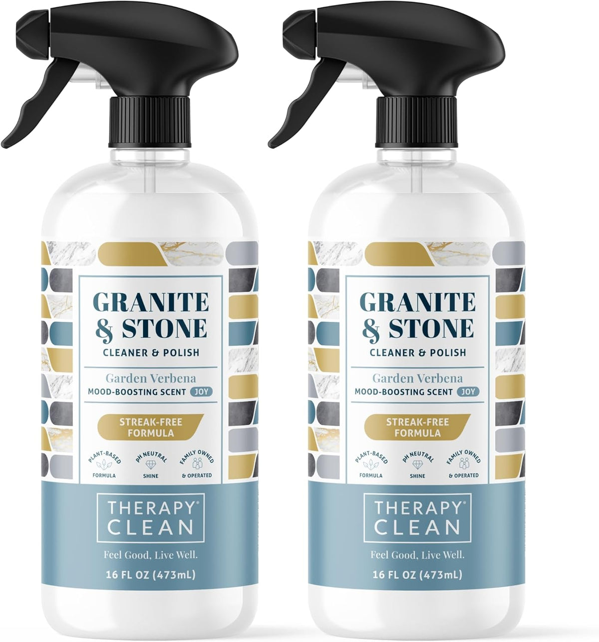 Therapy Granite Cleaner & Polish (2 Pack) - Granite Countertop Cleaner for Marble, Soapstone