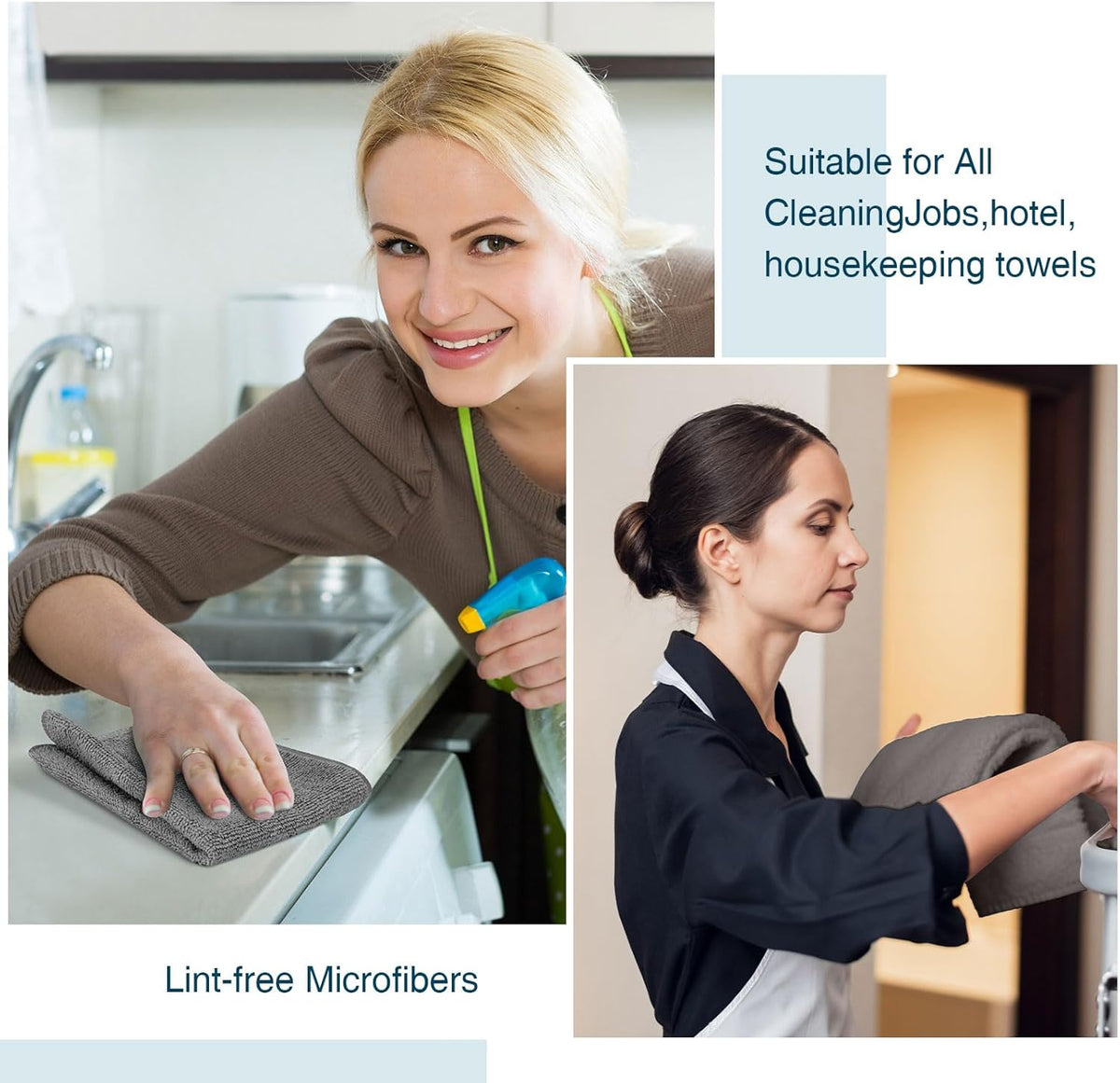 200 Pieces Microfiber Cleaning Cloths Bulk Absorbent Microfiber Towels Reusable Lint-Free Streak