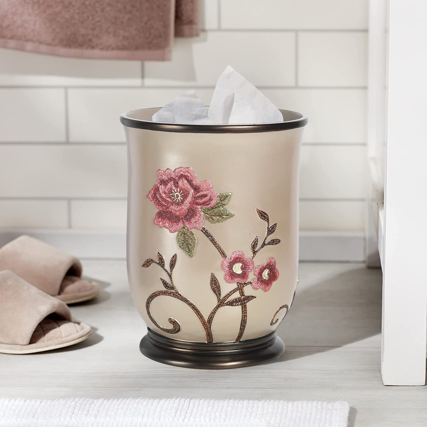 Zahari Home Decorative Trash Can for Bathroom, Office & Bedroom - 2.1 Gallons Stylish & Small Trash