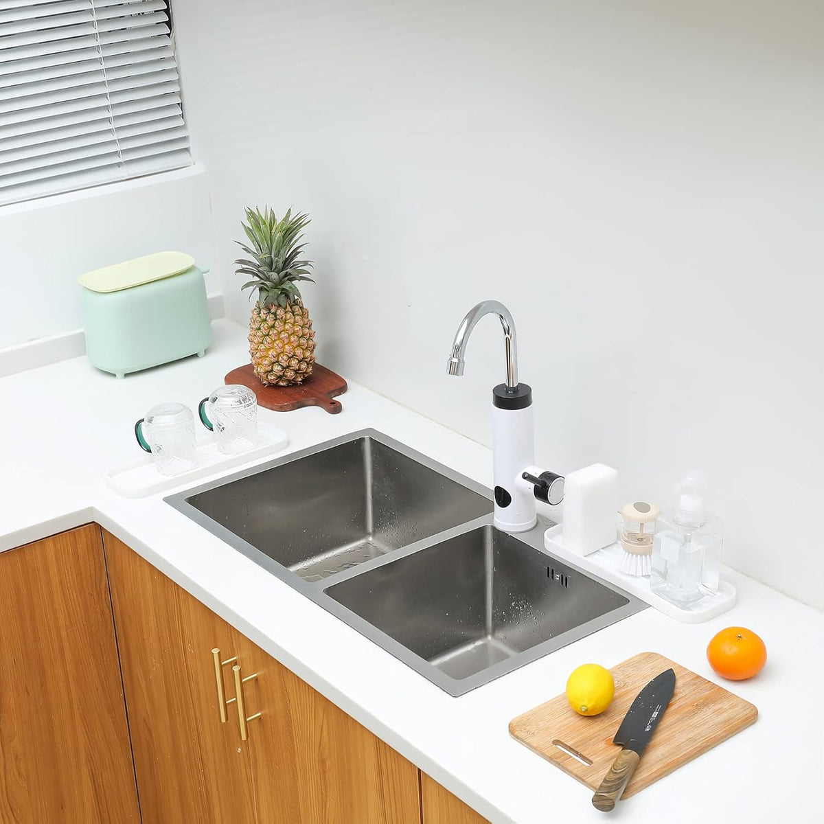 Silicone Kitchen Sink Organizer Tray for Multiple Usage,Eco-Friendly Sponges Holder for Kitchen