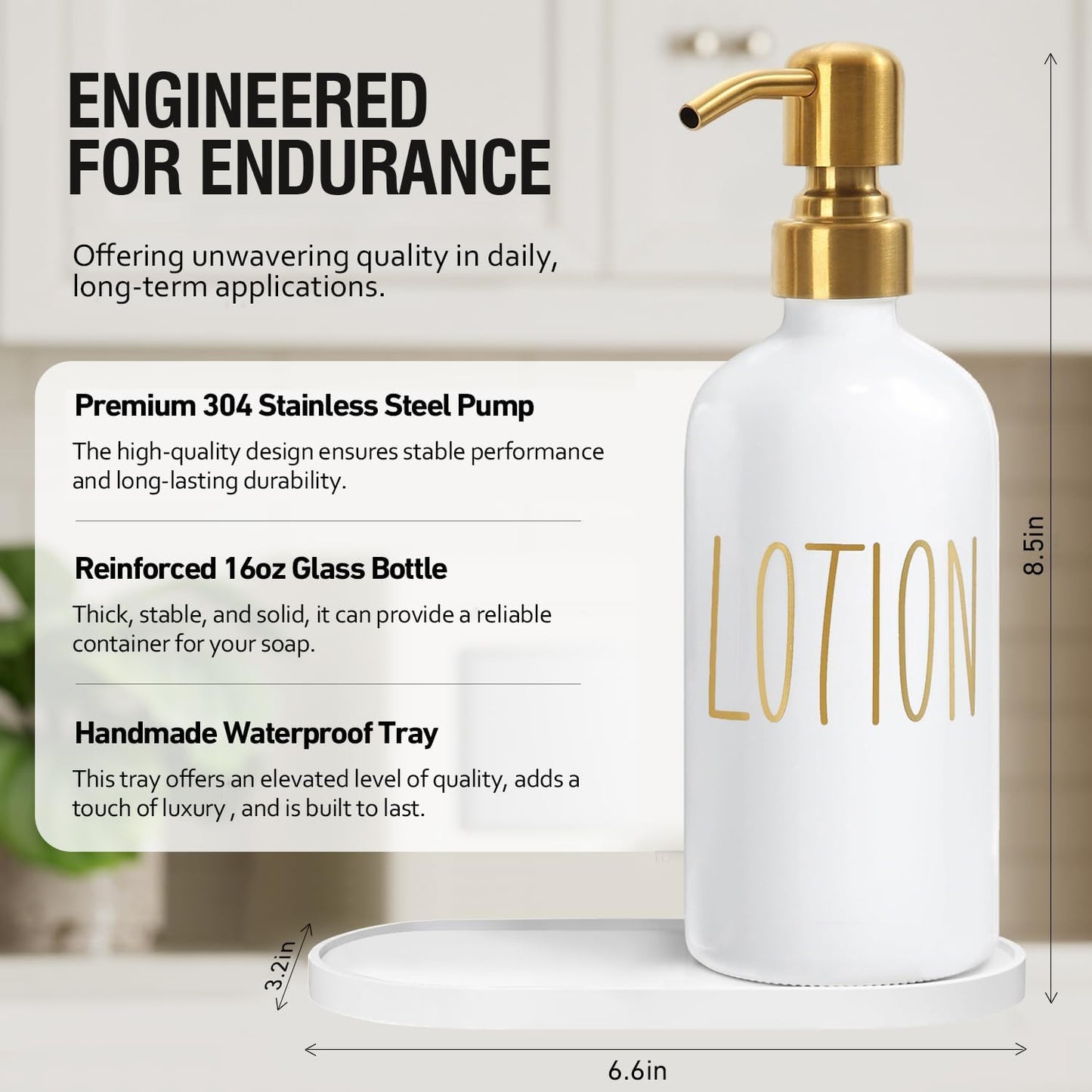 MOMEEMO Bathroom Soap Dispenser Set, Contains Lotion and Hand Soap Dispenser, Suitable for Bathroom