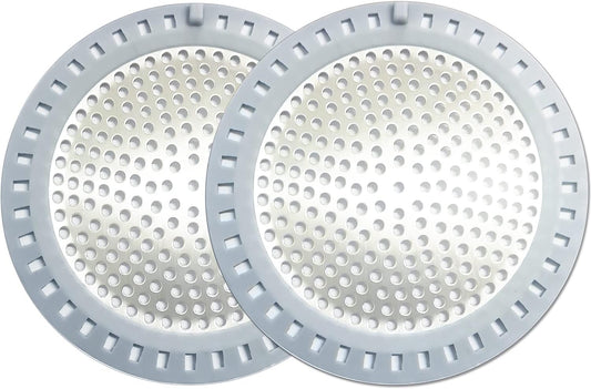 2PCS Shower Drain Hair Catcher, Shower Drain Strainer, Stainless Steel with Silicone Edging, 4.75