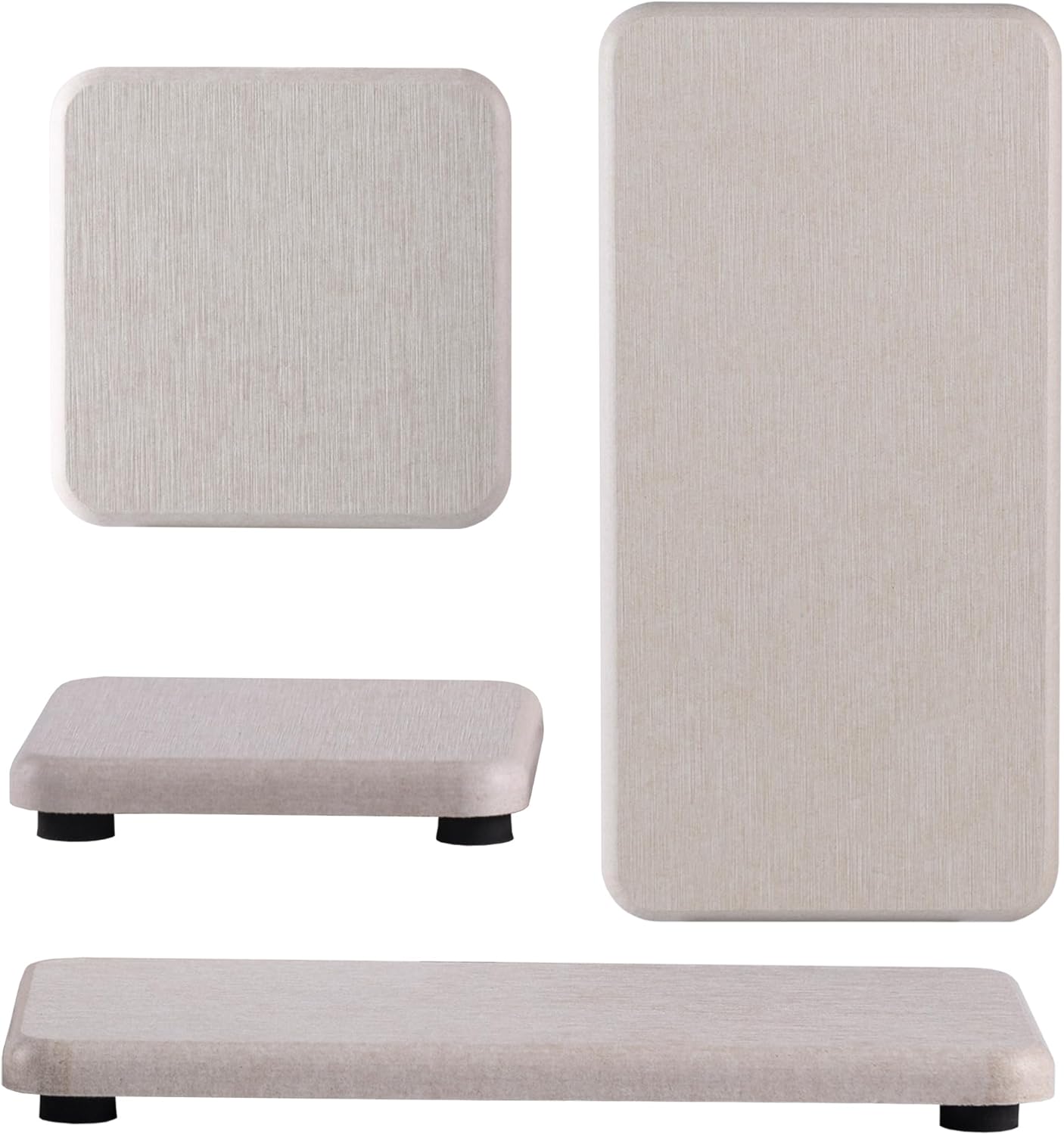 Set of 4 Water Absorbent Diatomite Coasters, Diatomaceous Earth Kitchen Soap Dish, Bathroom Trays