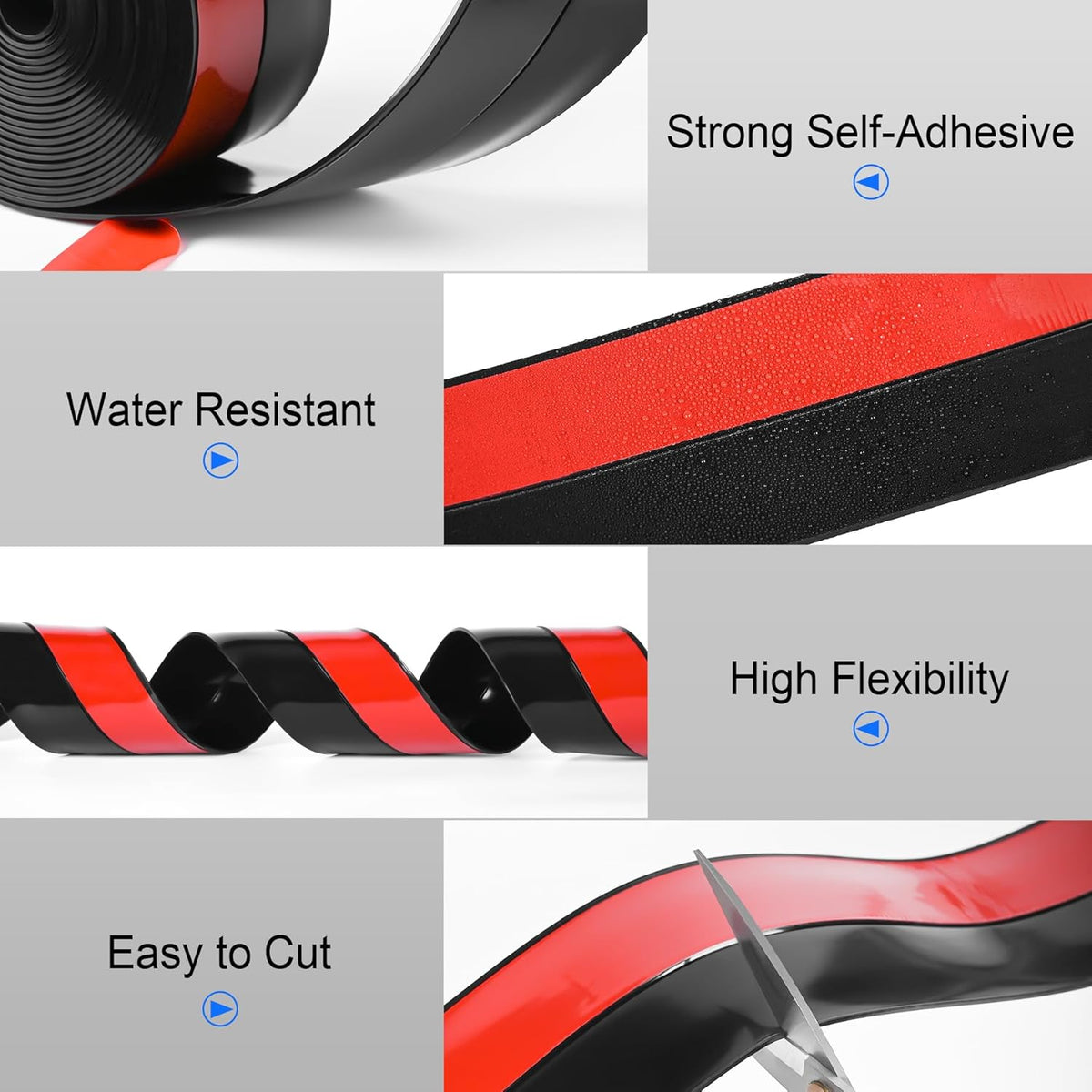 ToLanbbt Weather Stripping Silicone Door Seal Strip 2 in x 10 ft Door Draft Stopper Self Adhesive