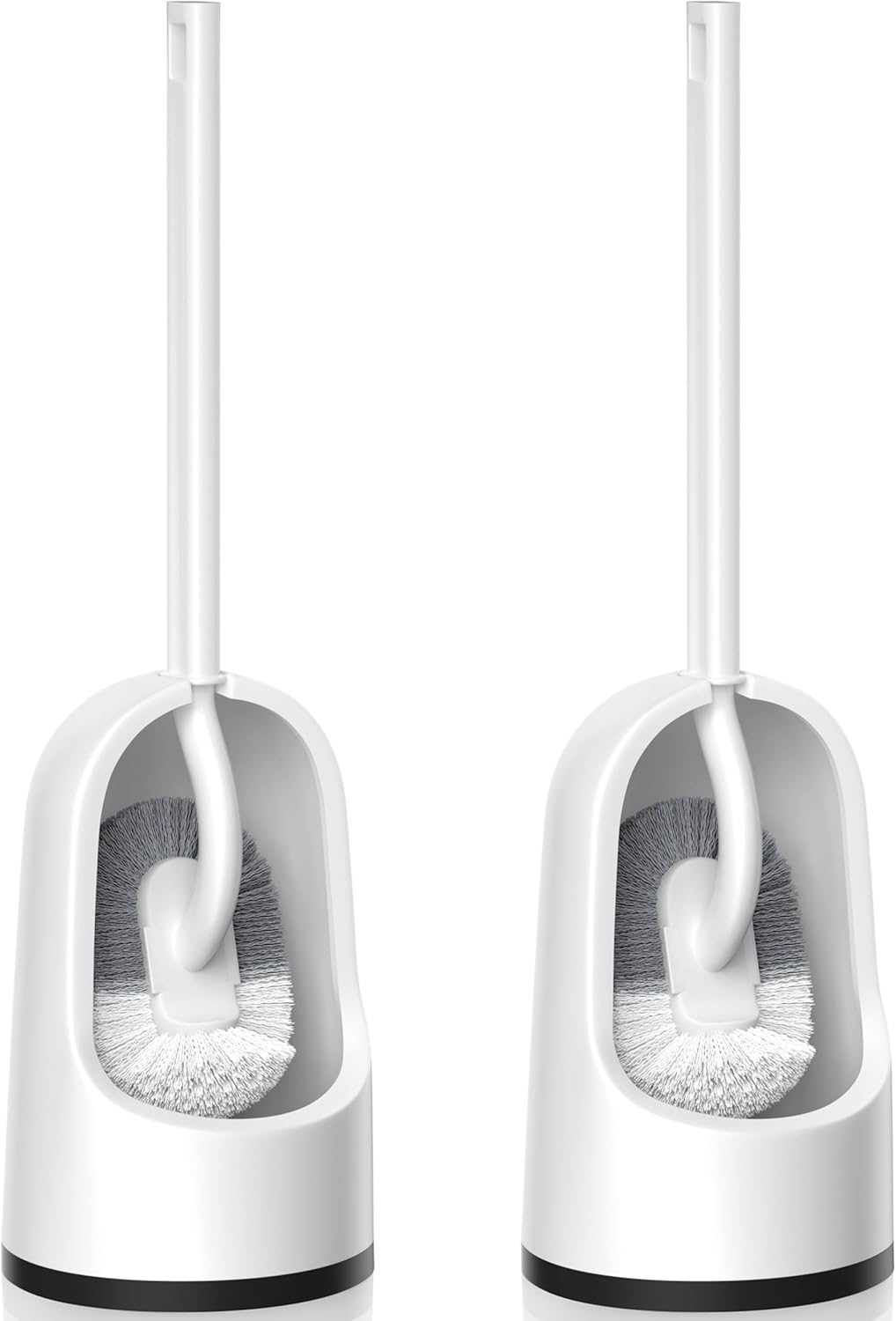 Toilet Brush, 2 Pack Toilet Brush and Holder Set with Durable Curved BristlesToilet Scrubber
