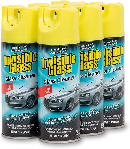 Invisible Glass 91163-6PK Premium Aerosol Glass and Window Cleaner for Auto and Home, Streak-Free