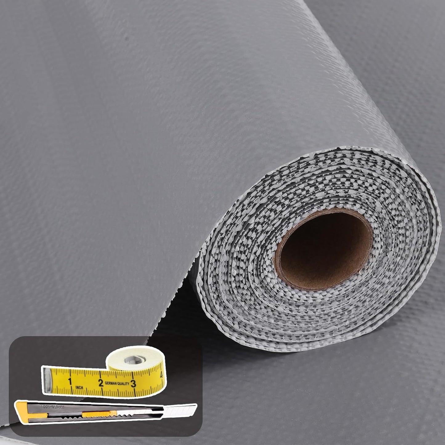 Shelf Liners for Kitchen Cabinets 23.6in x 30FT Non Adhesive Drawer Liner Grey Thickened Shelf