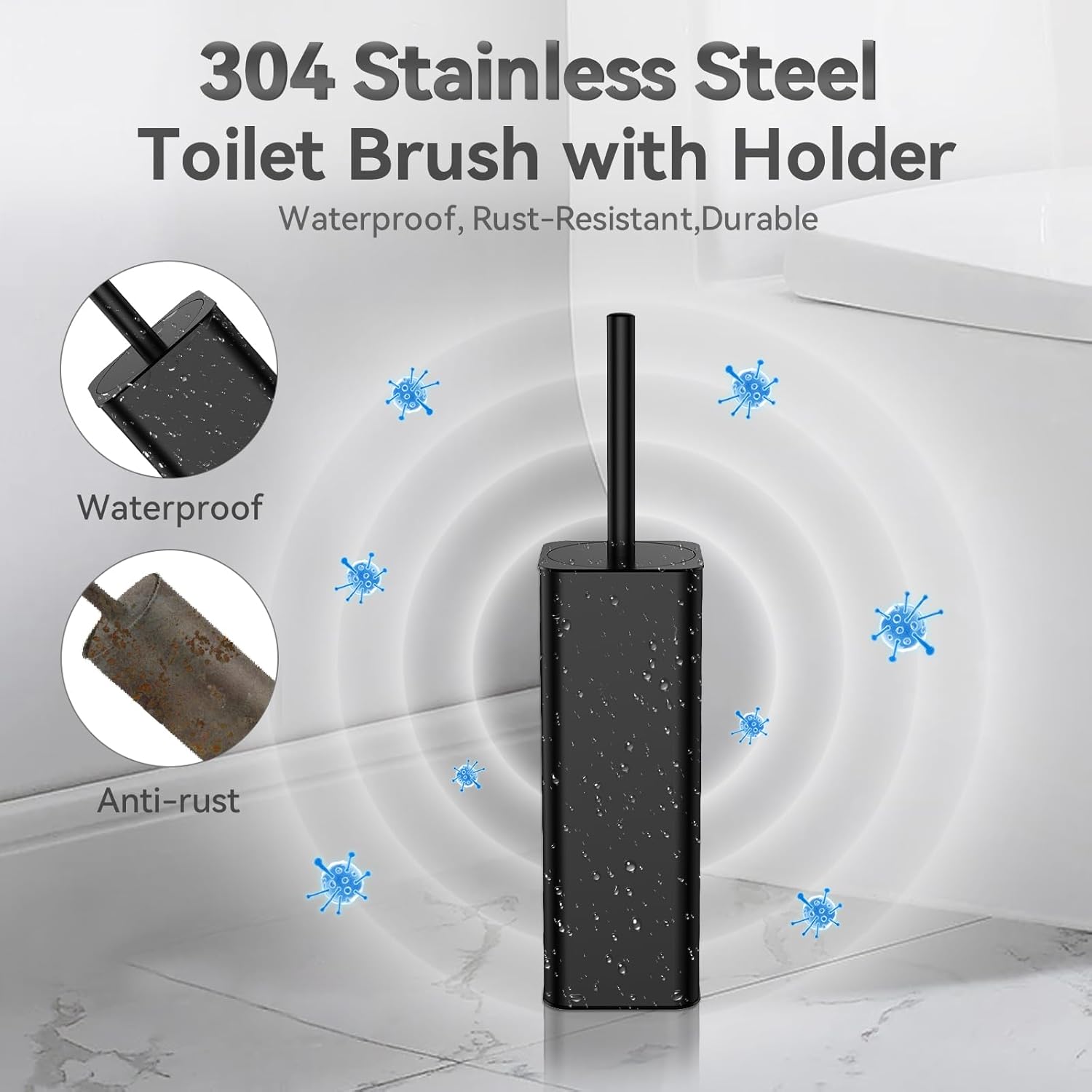 DOWRY Toilet Bowl Brush and Holder for Bathroom Storage Organization Deep Cleaning Covered Brush