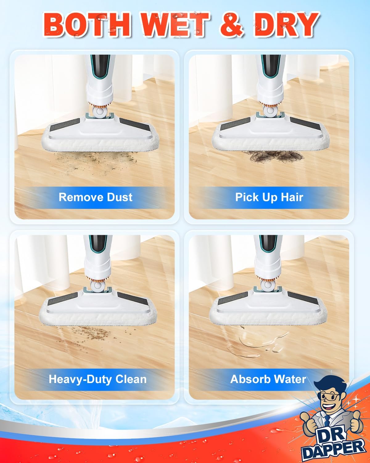 DR DAPPER 2 Pack SMP01 Steam Mop Replacement Pads Compatible with Kenmore SM2060 S200 Series