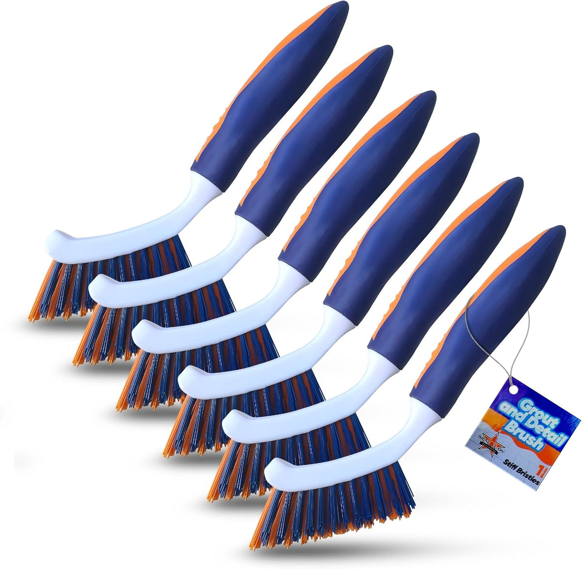 Bring It On Grout Cleaning Brush – Crevice Cleaning Brush with Stiff Nylon Bristles – 8-inch
