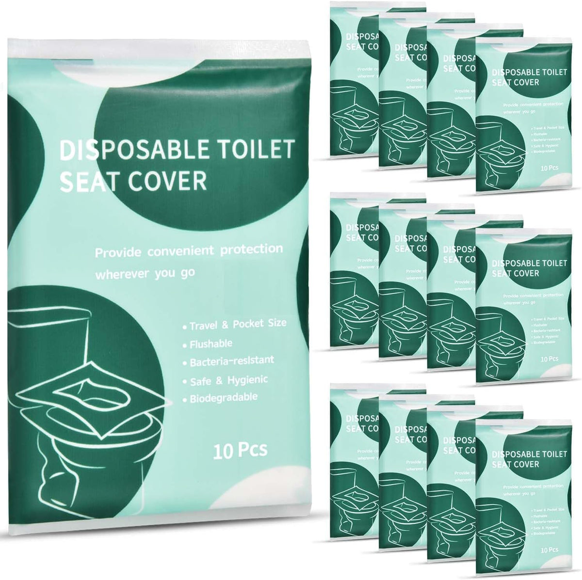 120 Pcs Disposable Flushable Paper Toilet Seat Covers Travel Supplies Essentials for Airplane